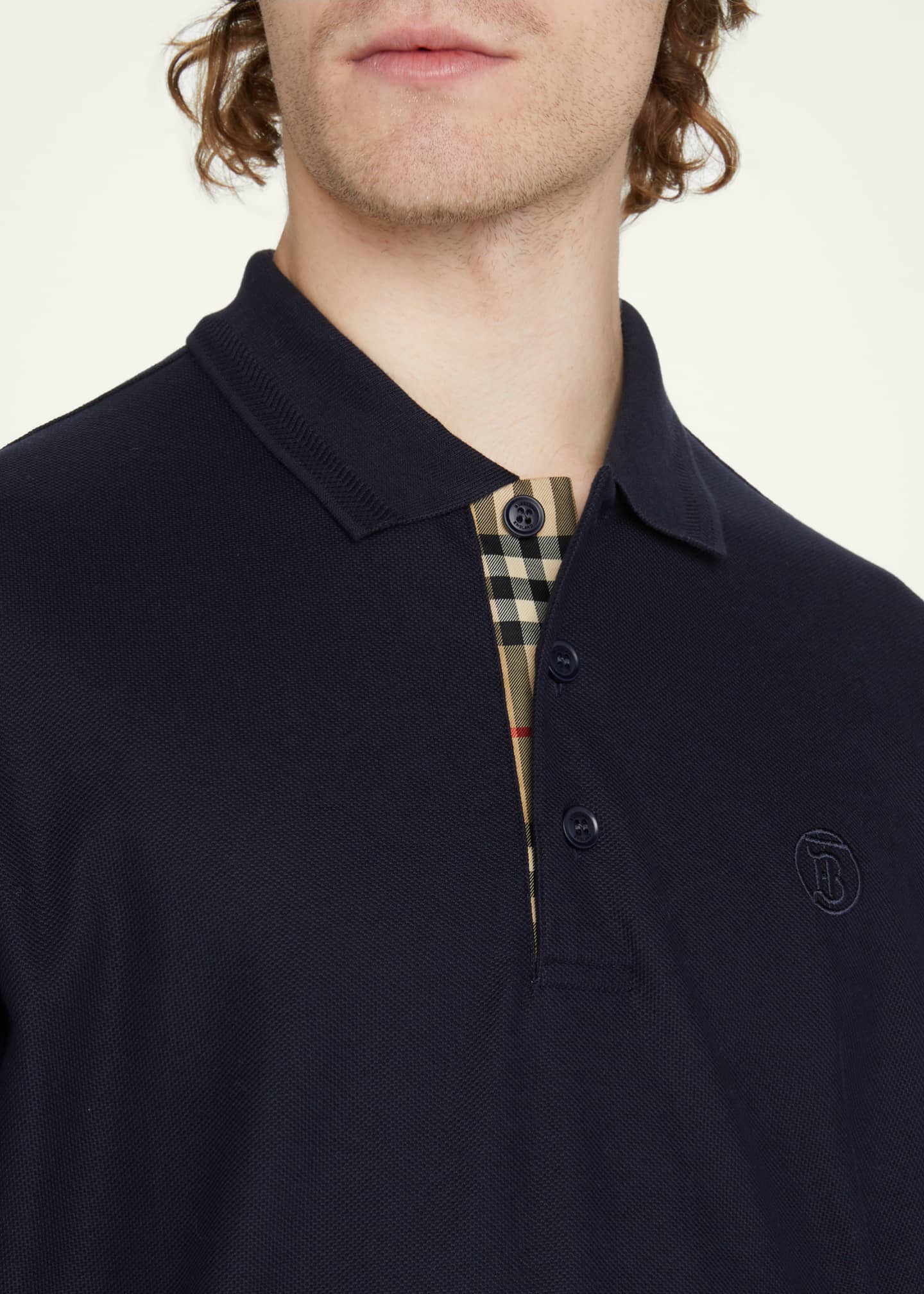 Burberry men's long sleeve polo shirt 2025