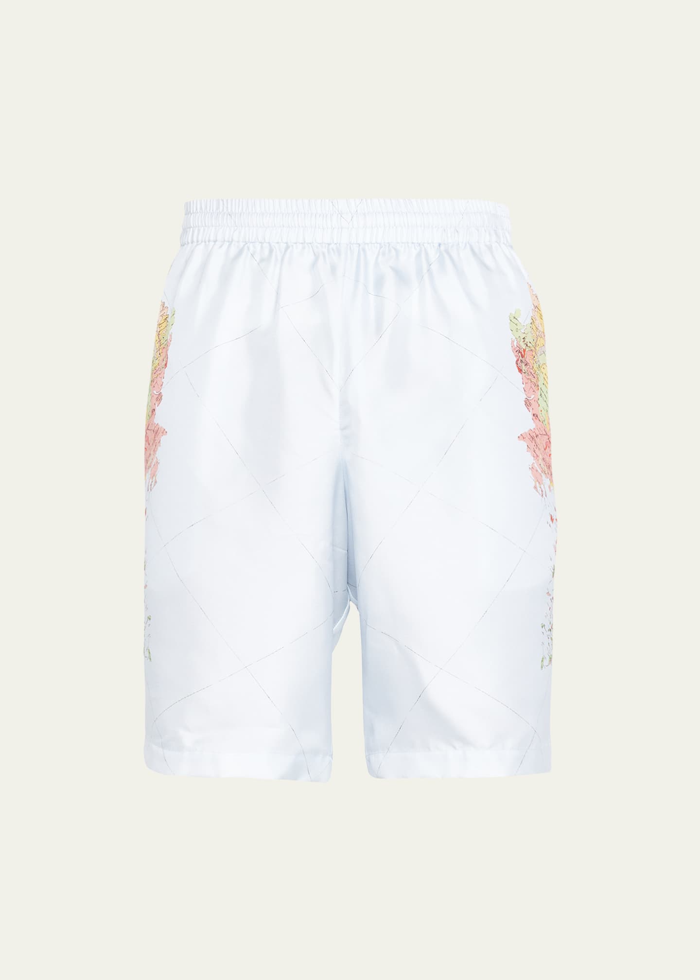 Burberry Men's Bradeston World Map Silk Shorts - Bergdorf Goodman