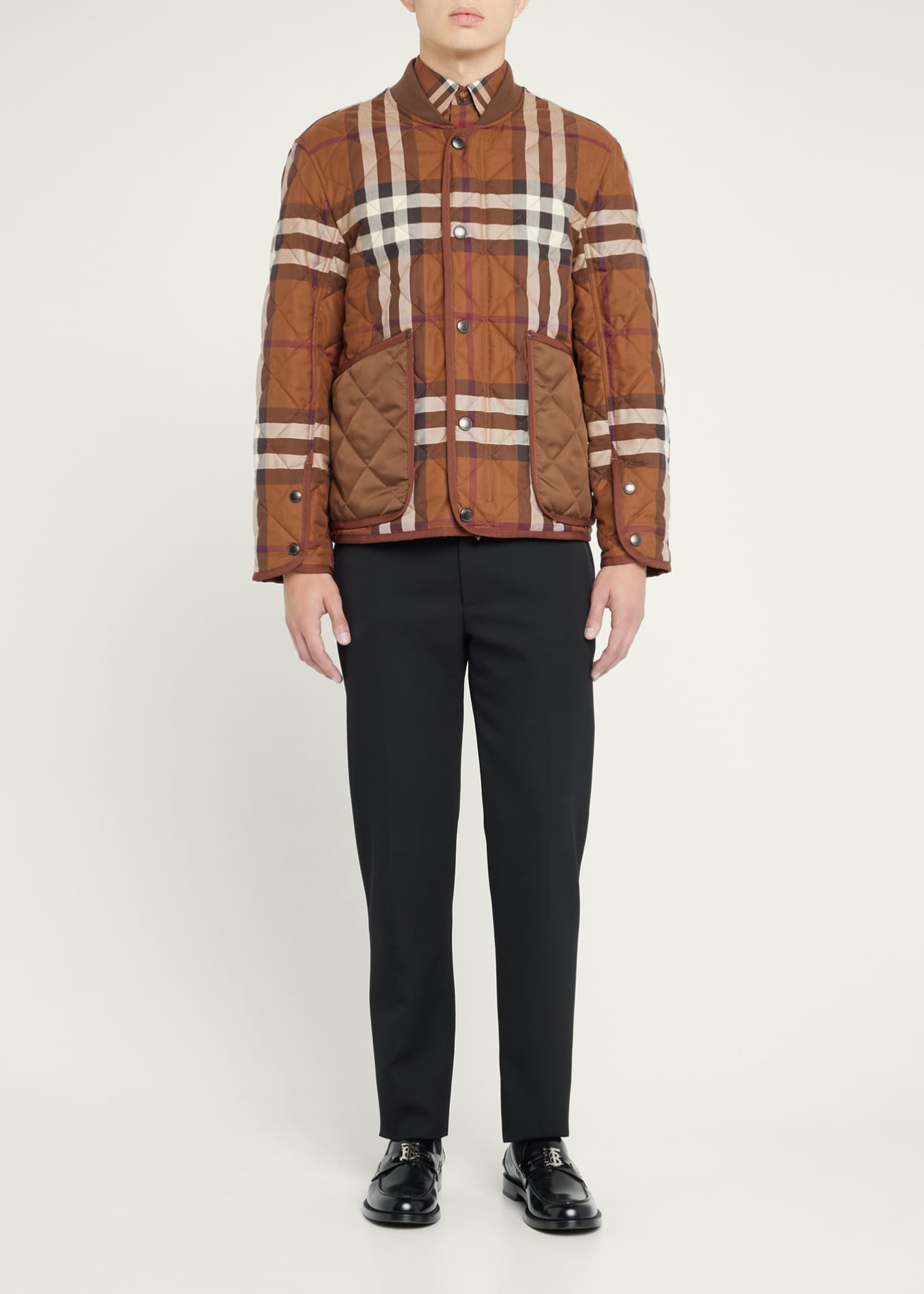 Burberry plaid deals quilted jacket