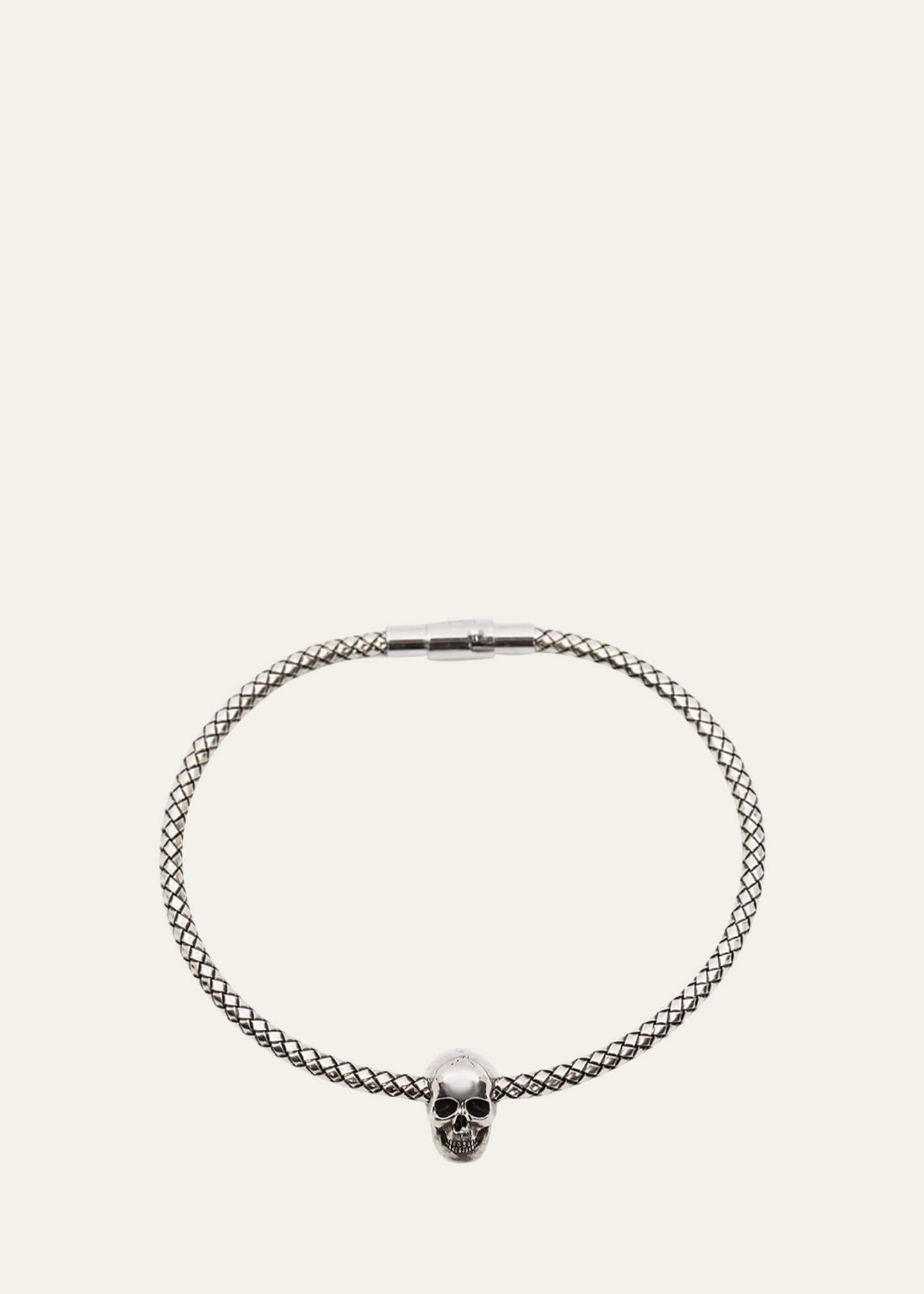 Alexander McQueen Men's Metal Cord Skull Charm Bracelet - Bergdorf Goodman