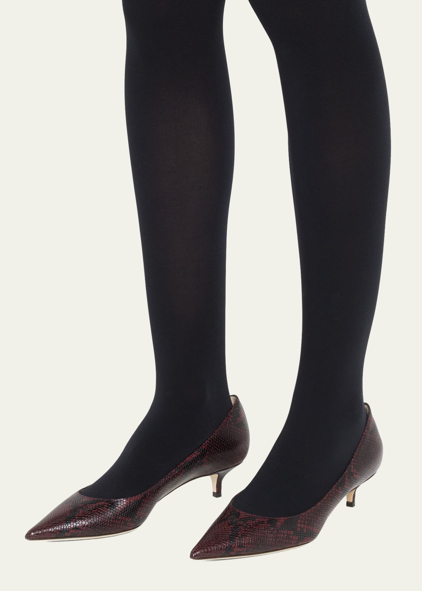 Jimmy Choo Amelia Embossed KittenHeel Pumps Bergdorf Goodman