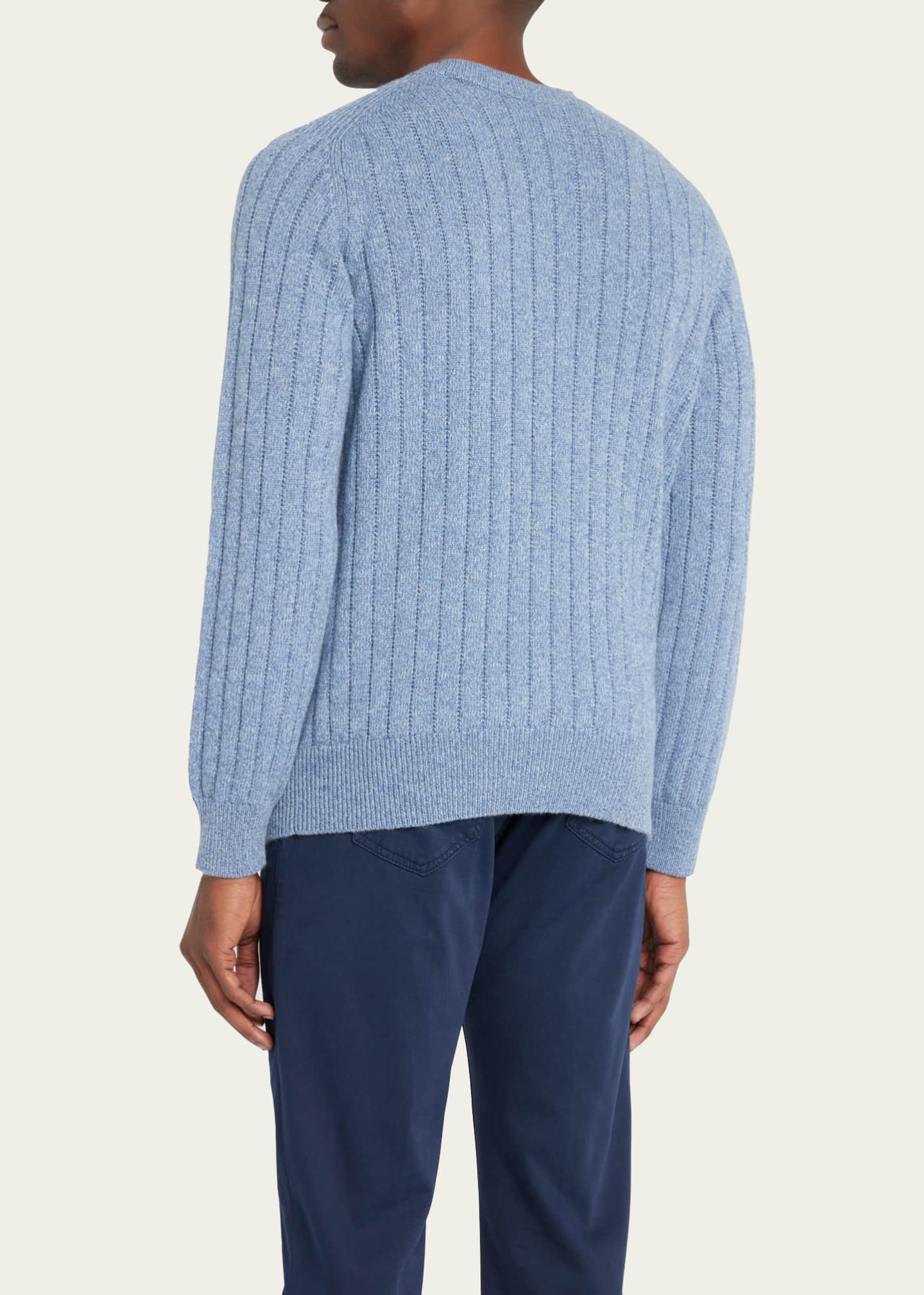 Bergdorf Goodman Men's 7GG Cashmere Rib Crewneck Sweater Bergdorf Goodman