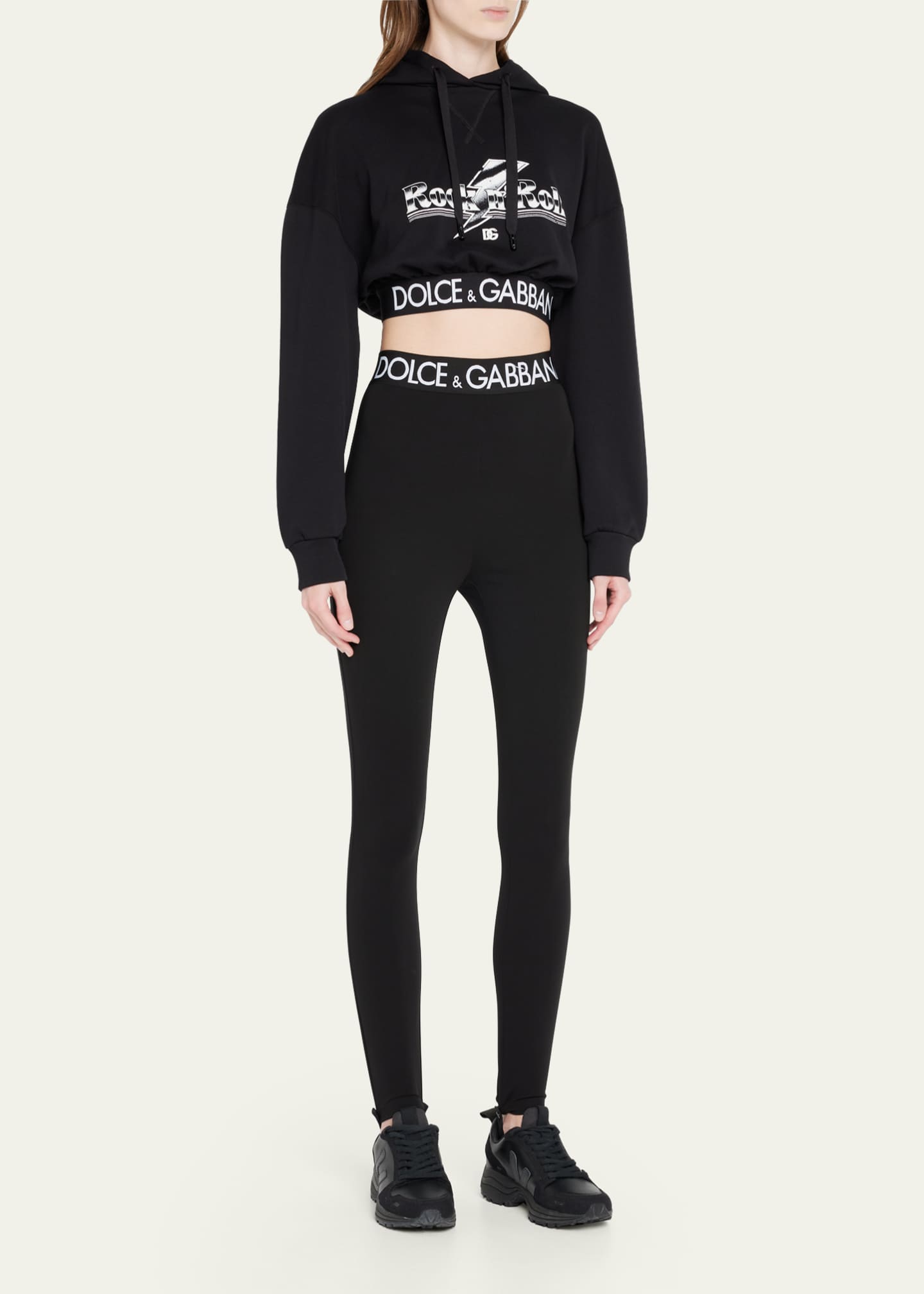 ボトムスその他 Dolce & Gabbana SS25 SLIM FIT LEGGINGS (FTB5TT GDCPIN0000) Dolce&Gabbana Branded Elastic High-Waist Leggings w