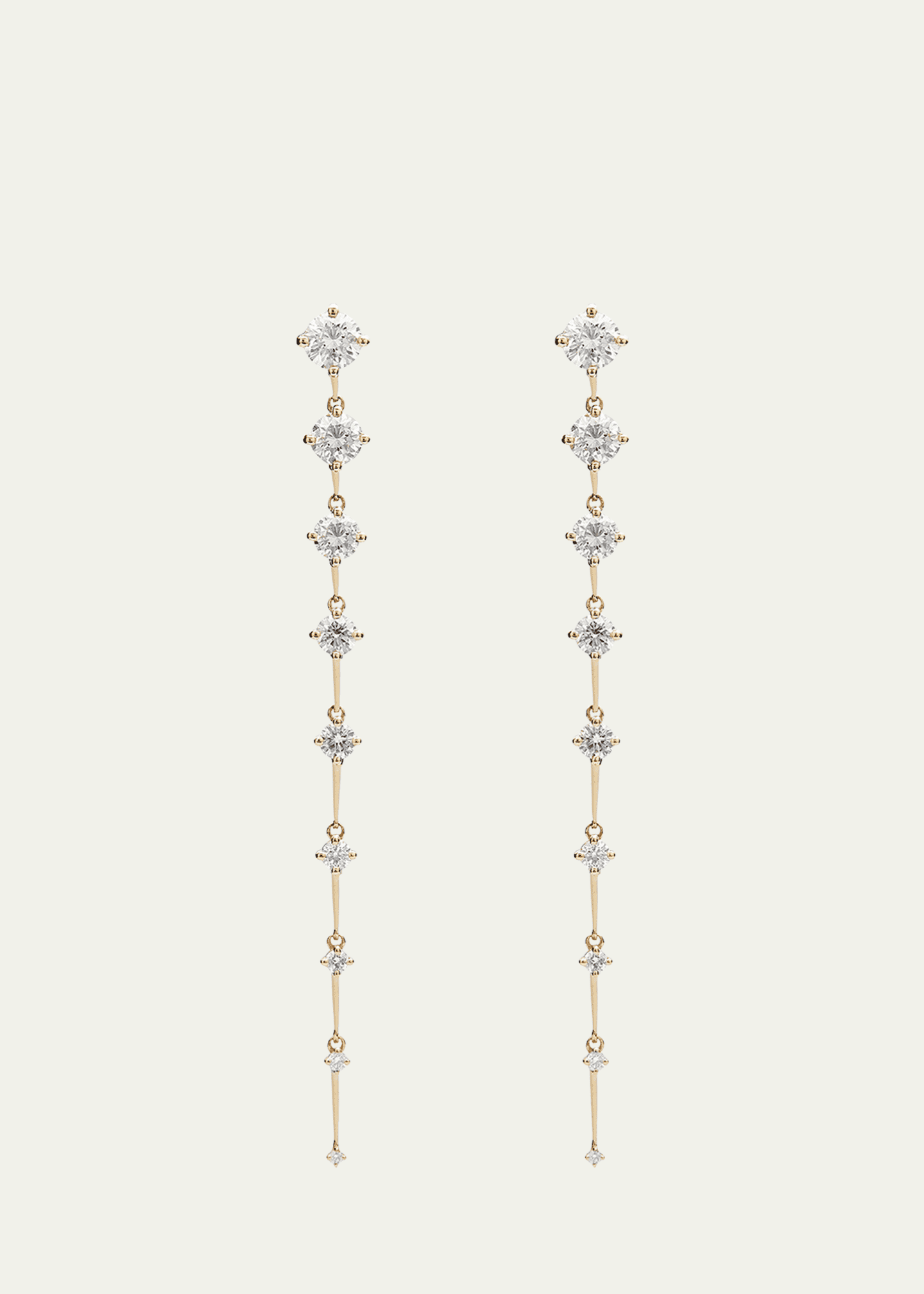 Fernando Jorge Sequence Long Earrings in Yellow Gold and Diamonds
