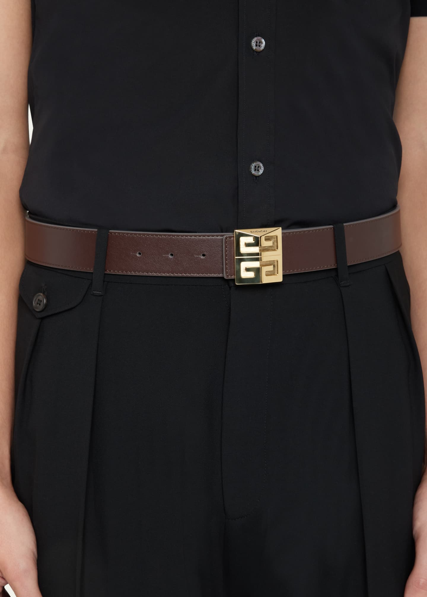 Givenchy Men's 4G-Buckle Reversible Leather Belt, 35mm - Bergdorf Goodman