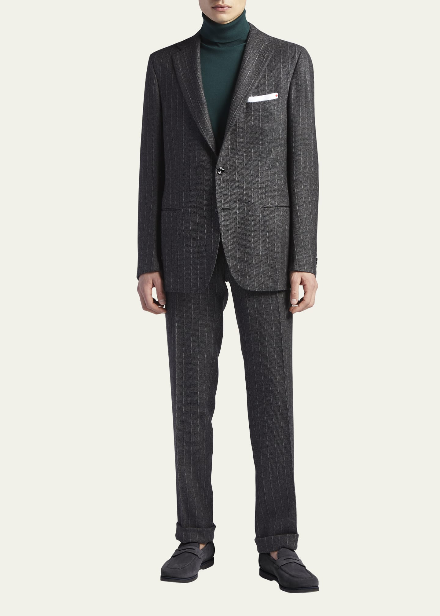 Kiton Men's Cashmere Pinstripe Suit - Bergdorf Goodman