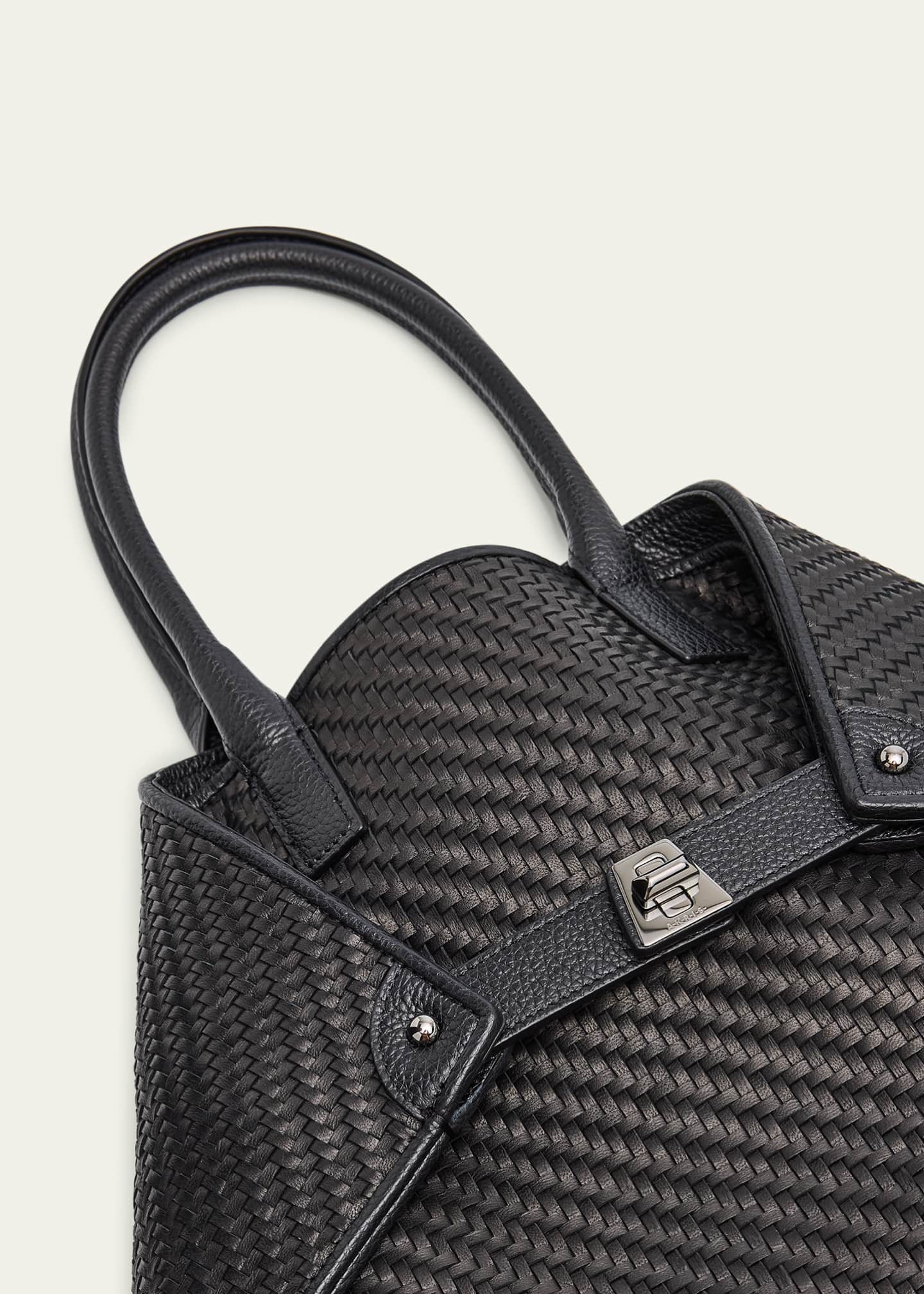 Akris Ai Small Plaid Braided Top-Handle Bag Image 6 of 6