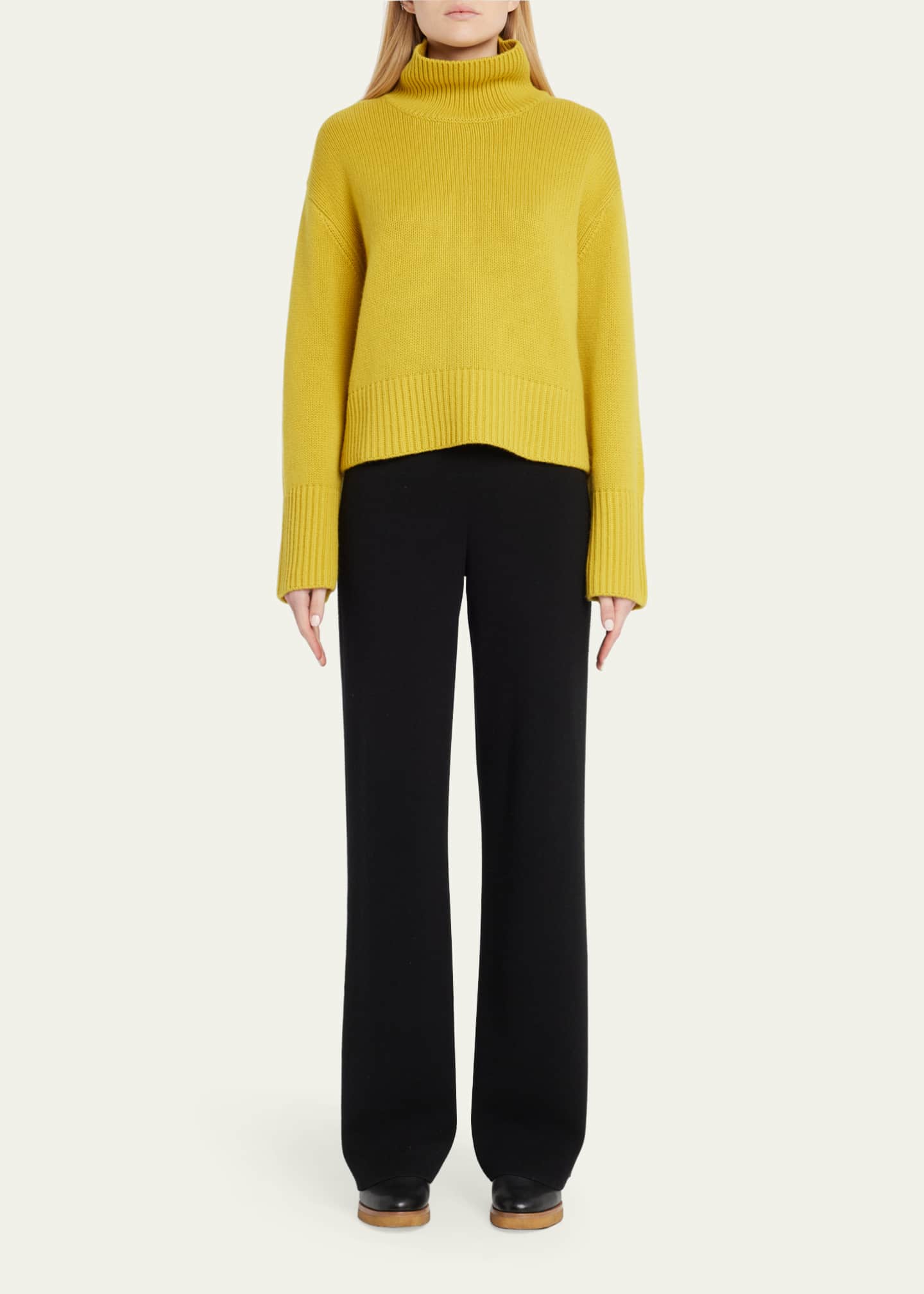 Lisa Yang Fleur Cashmere Drop-Shoulder Turtleneck Sweater - Bergdorf ...