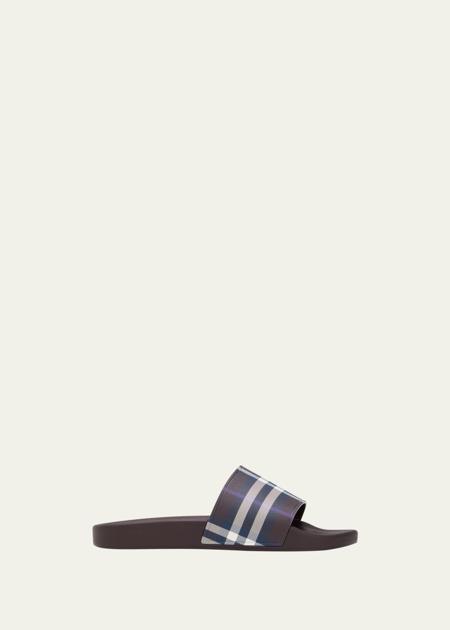 Burberry Men's Furley Check Slides Bergdorf Goodman