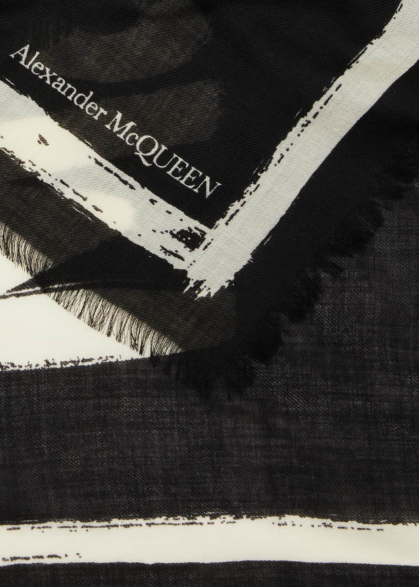 McQueen Graffiti Logo Wool Scarf Image 4 of 4