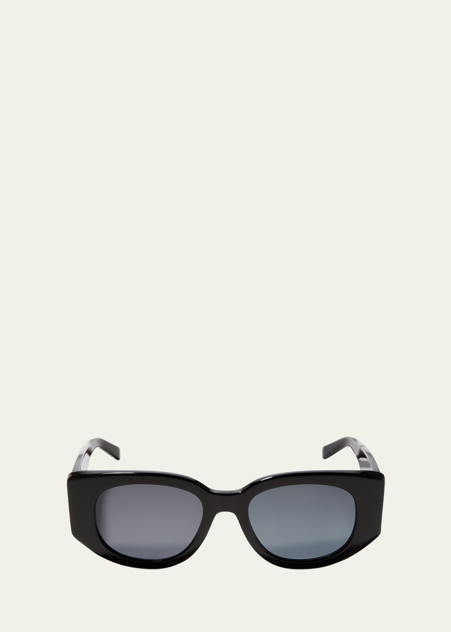 Ferragamo Thick Oval Acetate Sunglasses
