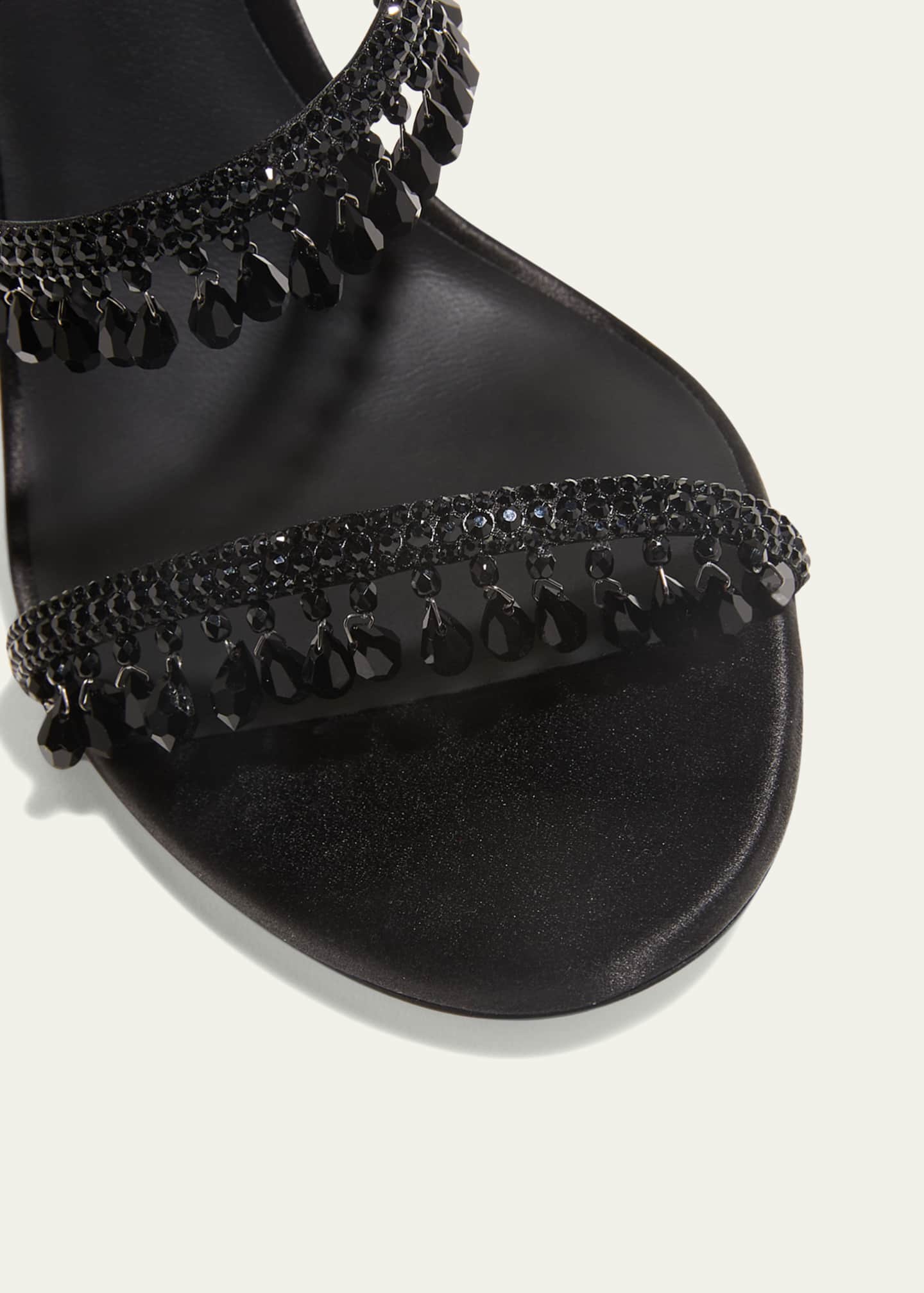 Rene Caovilla Chandelier Beaded Ankle-Wrap Sandals Image 3 of 3