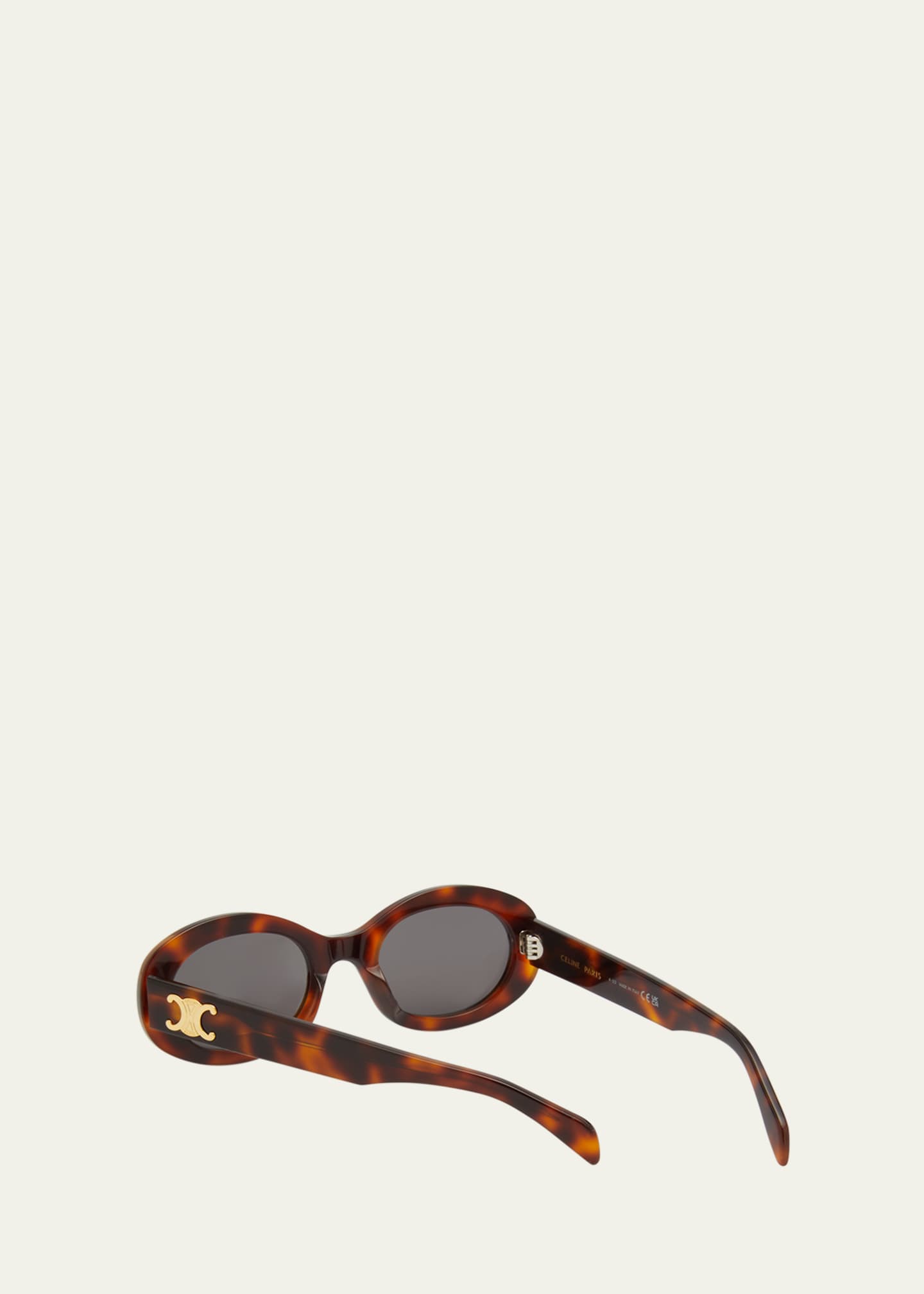 Celine Triomphe Logo Oval Acetate Sunglasses Image 4 of 5