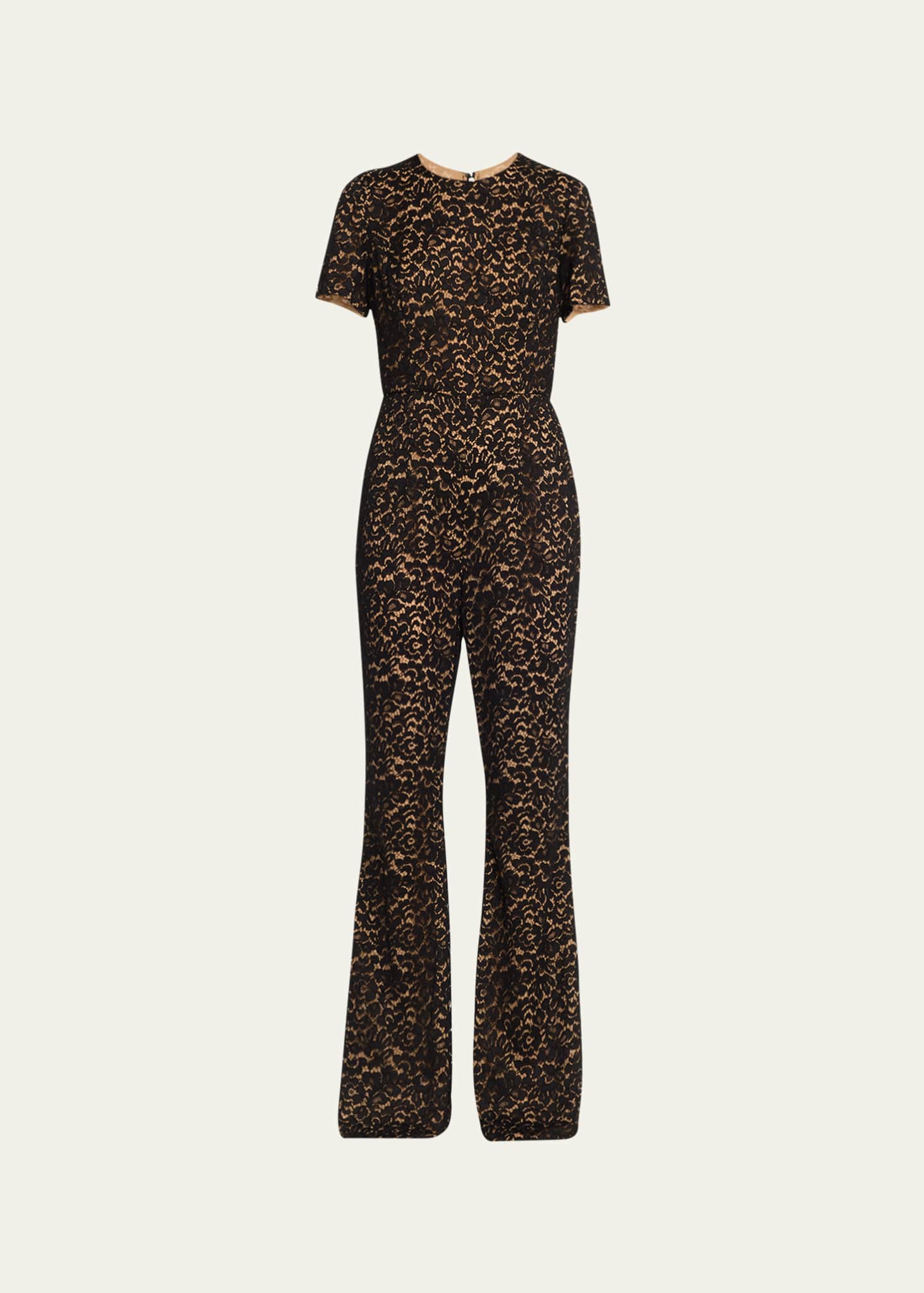 Michael Kors Collection Floral Lace Flared-Leg Jumpsuit - Bergdorf Goodman