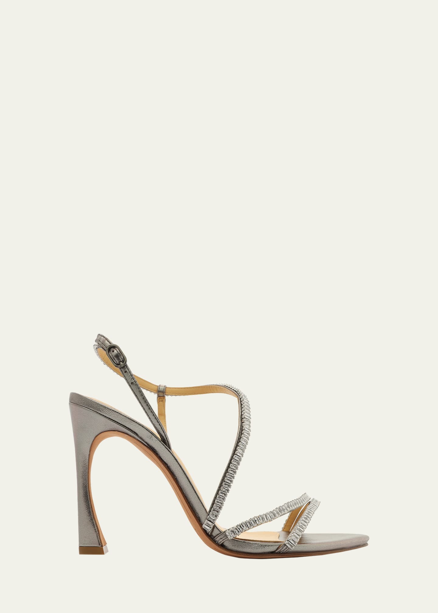 Alexandre Birman Alana Leather Crystal Slingback Sandals - Bergdorf Goodman