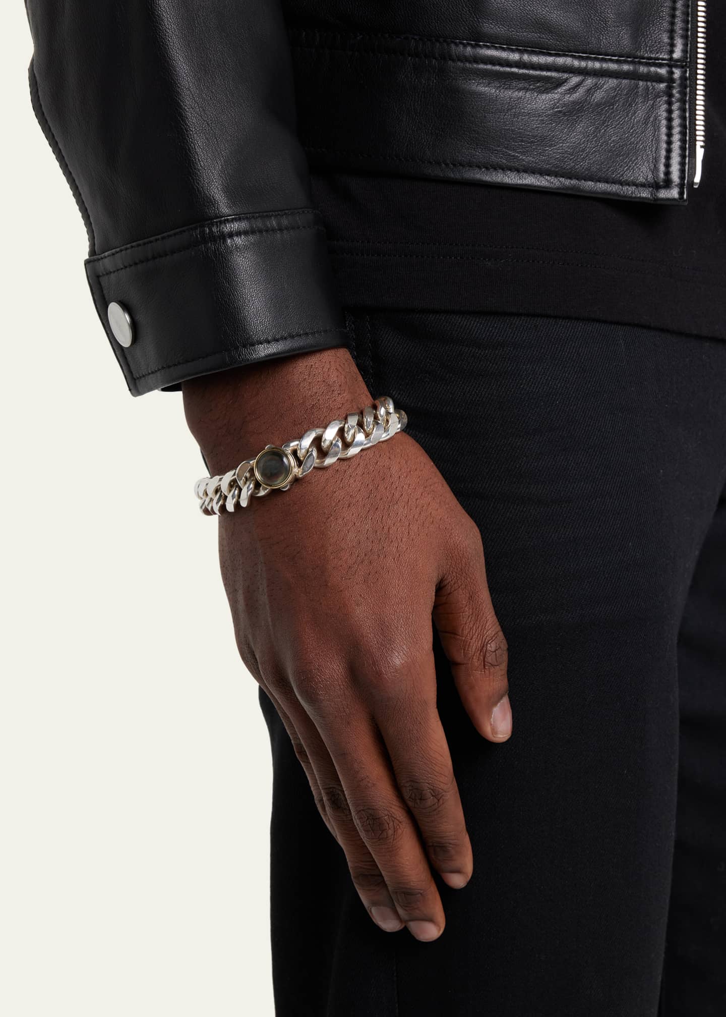 Lois Sasson Design Men's Sterling Silver Cuban Link Bracelet with ...