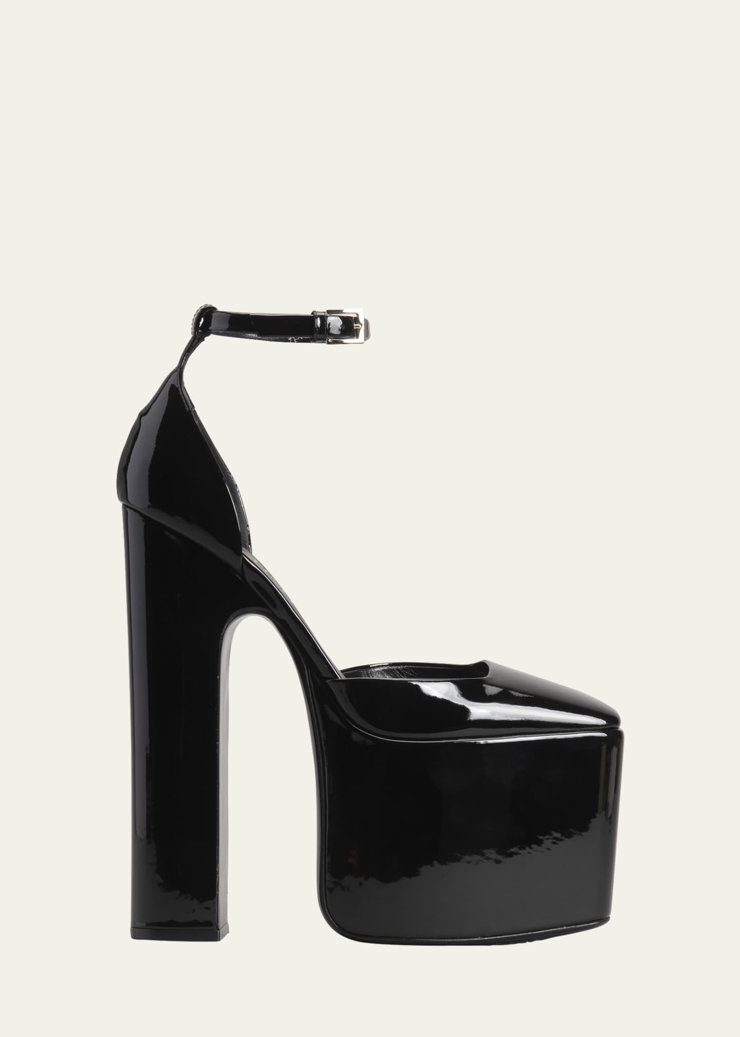 Valentino Garavani Disco Patent Ankle-Strap Platform Pumps Image 1 of 4