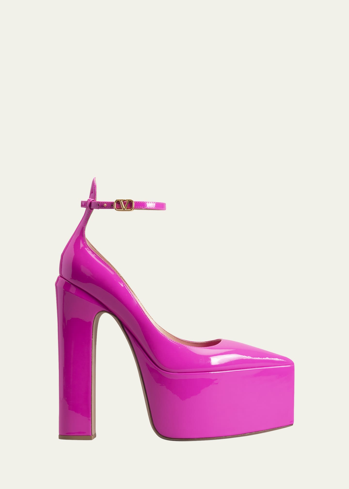 Valentino Garavani Tango Patent Ankle Strap Platform Pumps
