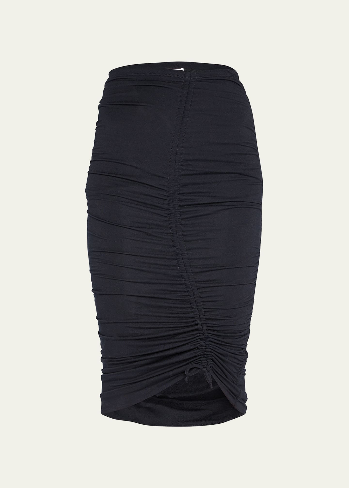 Black jersey ruched skirt best sale