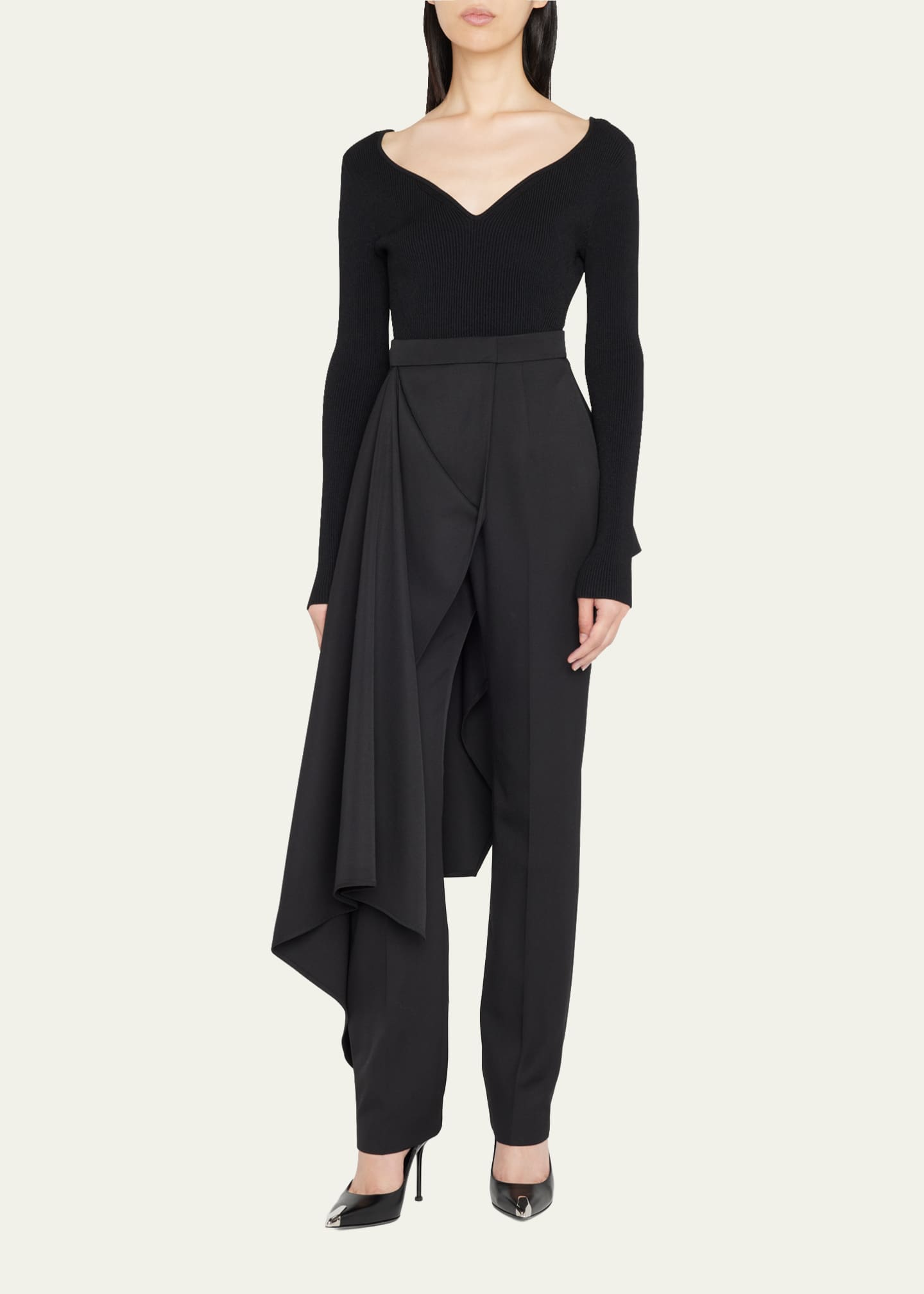 McQueen Draped Straight Trousers Image 2 of 5