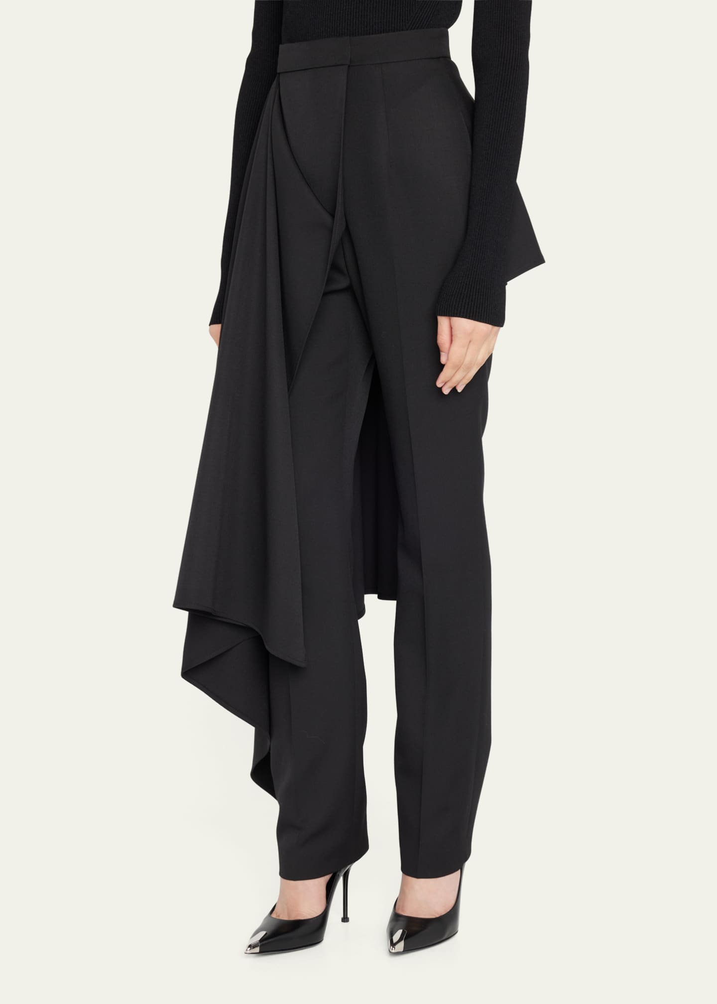 McQueen Draped Straight Trousers Image 4 of 5