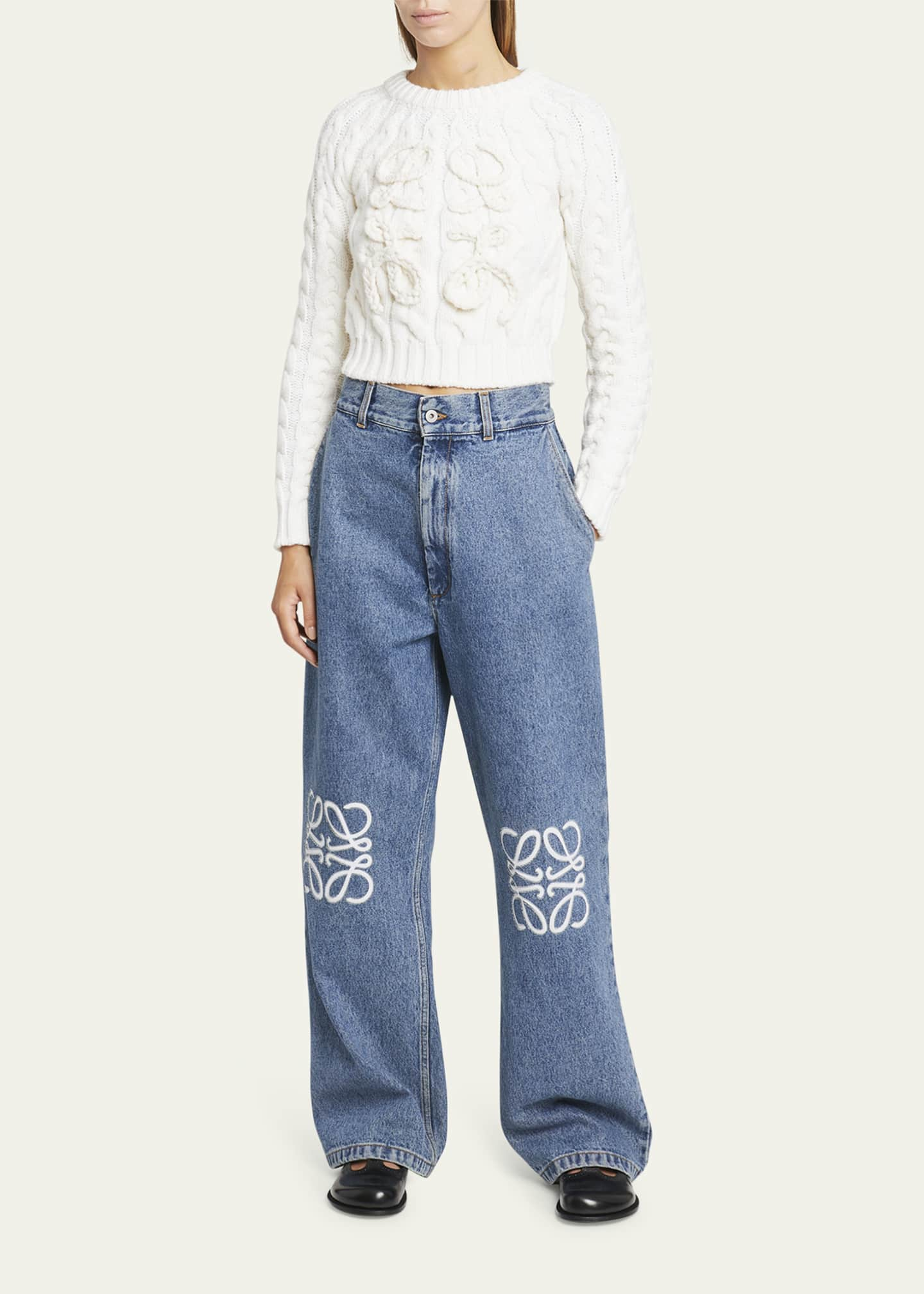 Loewe Anagram Baggy Jeans - Bergdorf Goodman