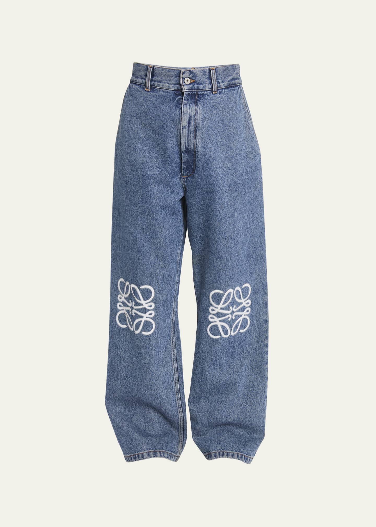 Anagram high-rise wide-leg jeans in blue - Loewe