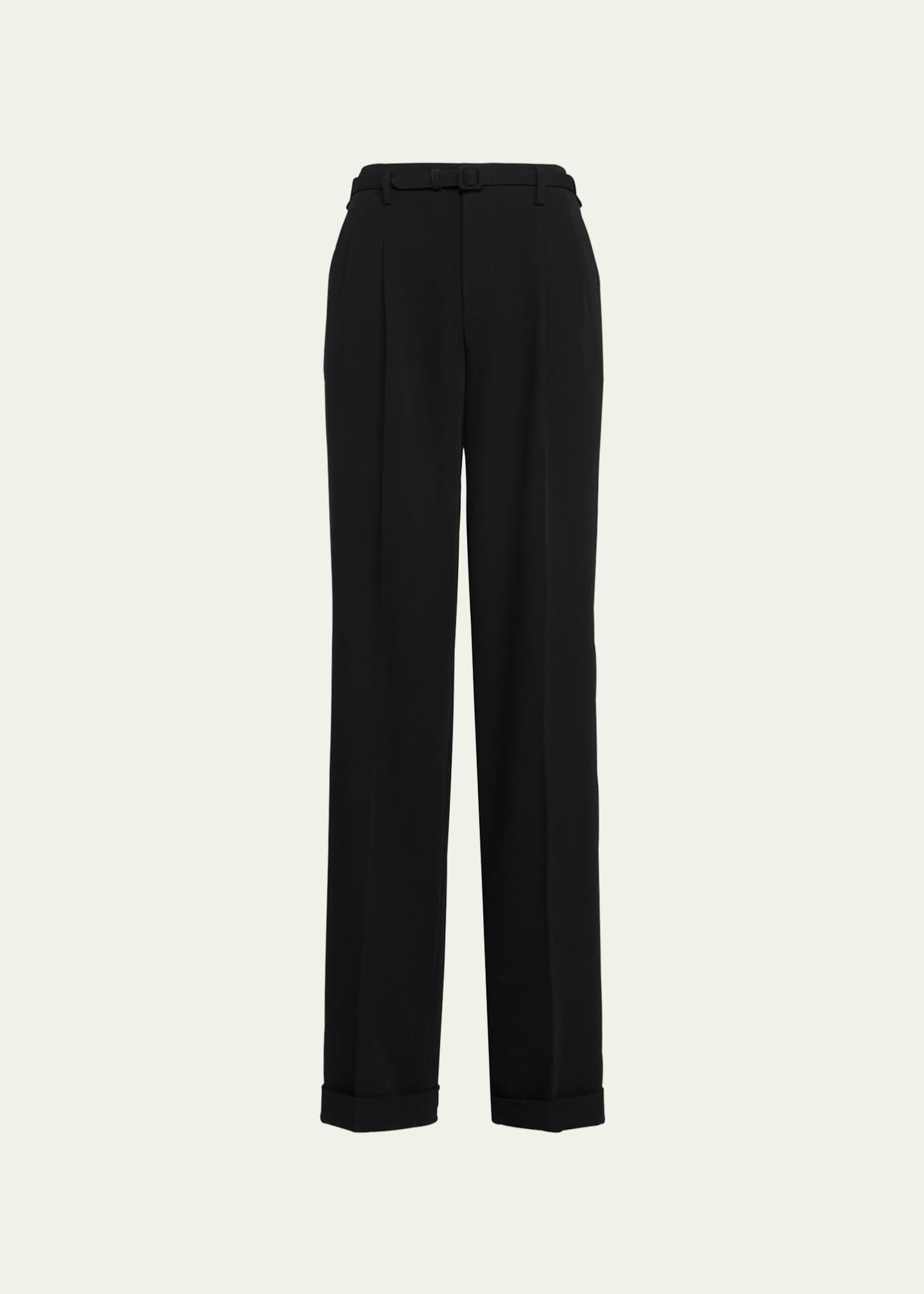 Ralph Lauren Collection Stamford Straight-Leg Wool Belted Pants ...