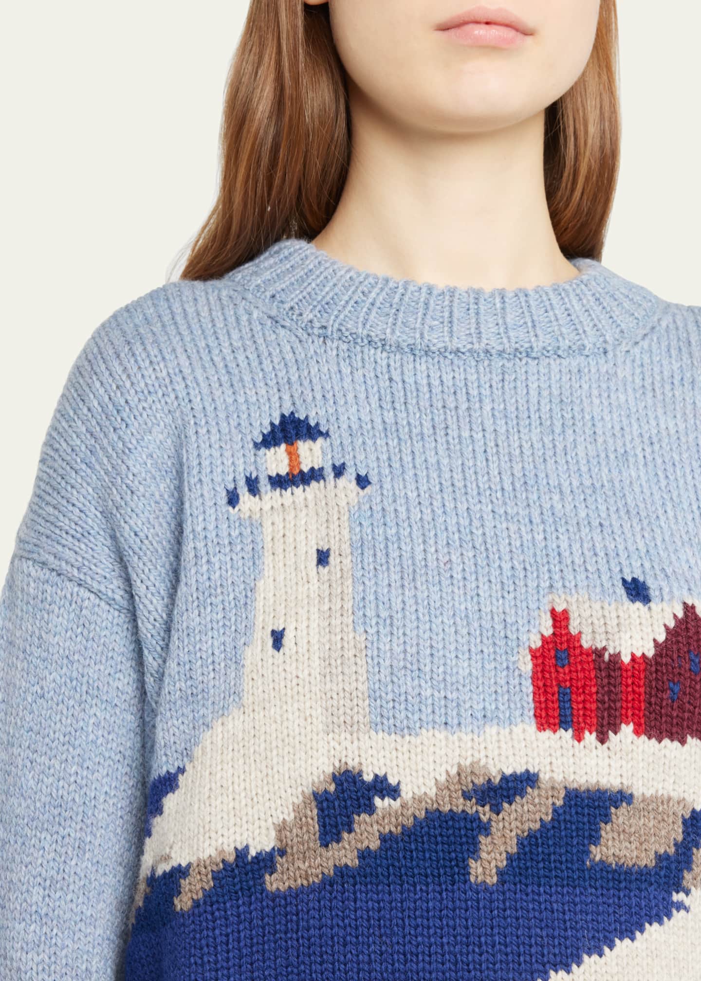 Intarsia wool sweater on sale