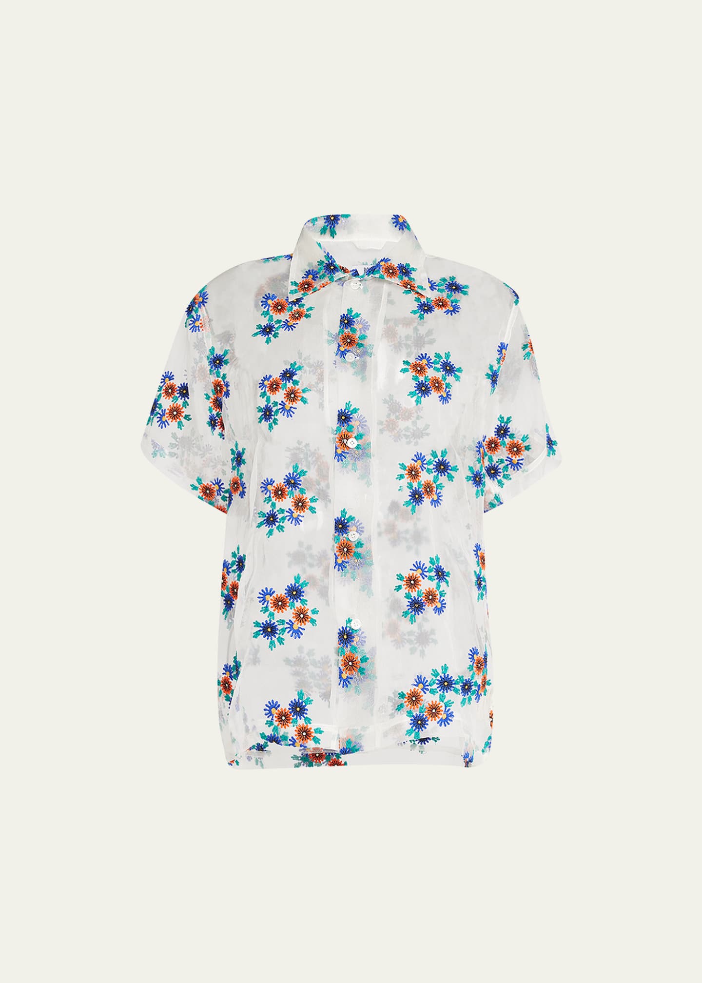 Bode White Embroidered Shirt