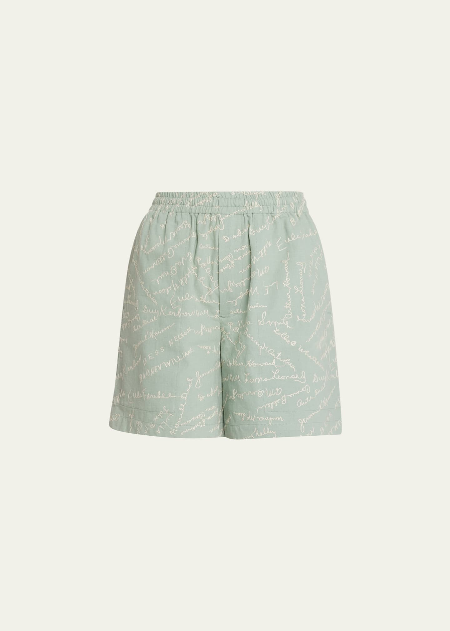 Bode Powder Signature Embroidered Shorts