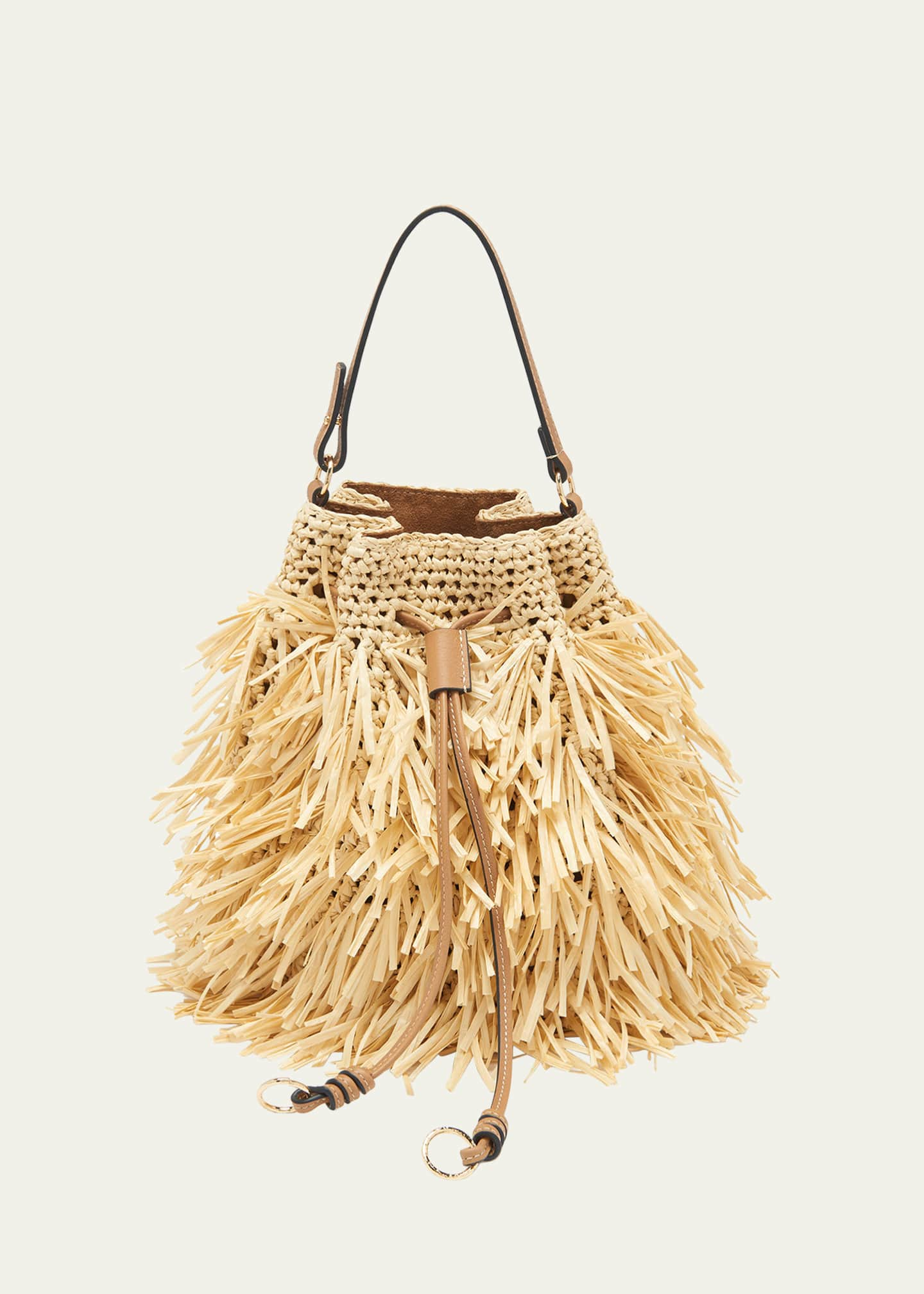 Ulla Johnson Gigi Fringe Drawstring Bucket Bag