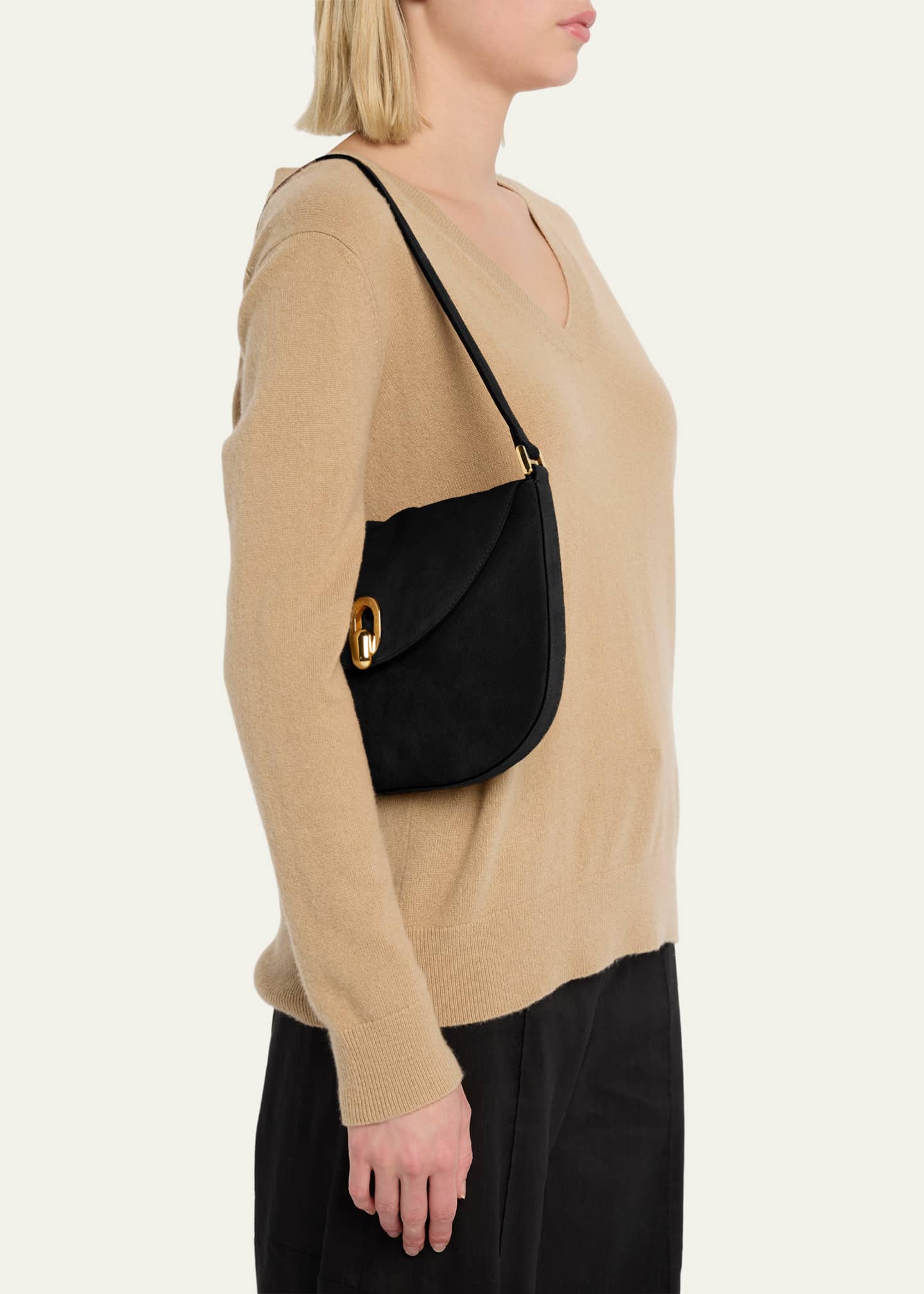 Savette The Tondo Suede Hobo Bag Image 2 of 5
