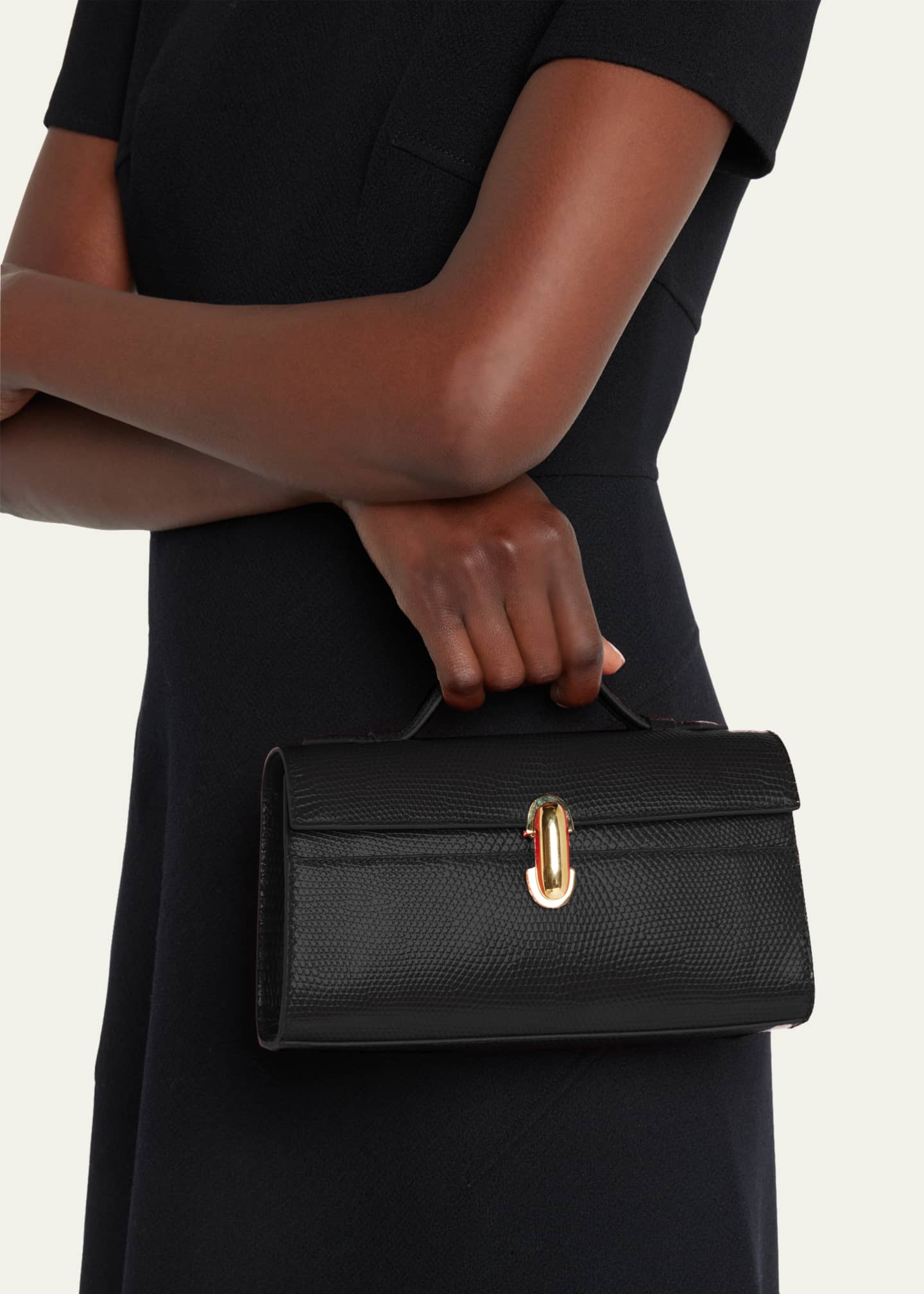 Savette The Symmetry Pouchette Lizzard Top-Handle Bag Image 2 of 5