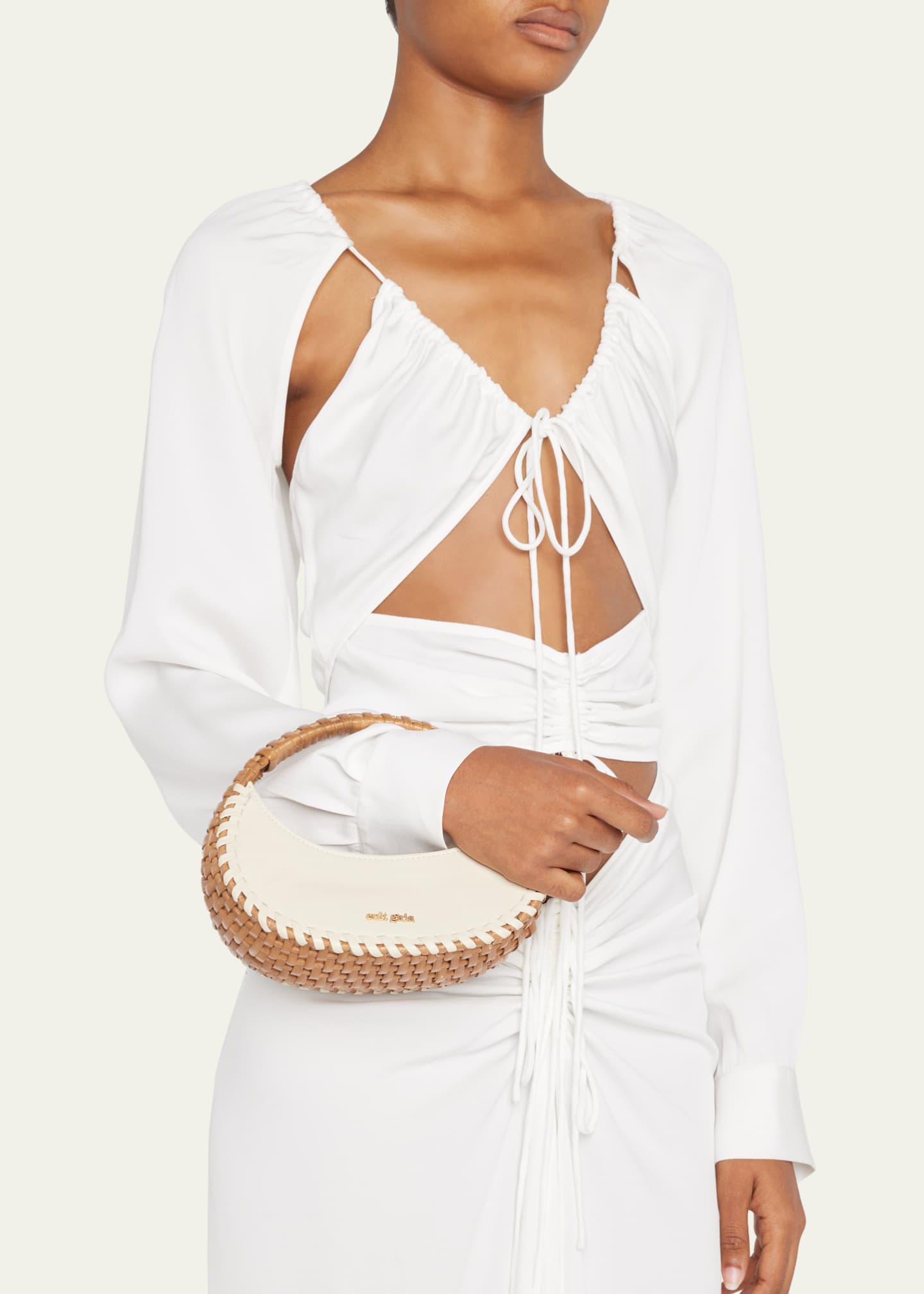 Woven top handle bag outlet