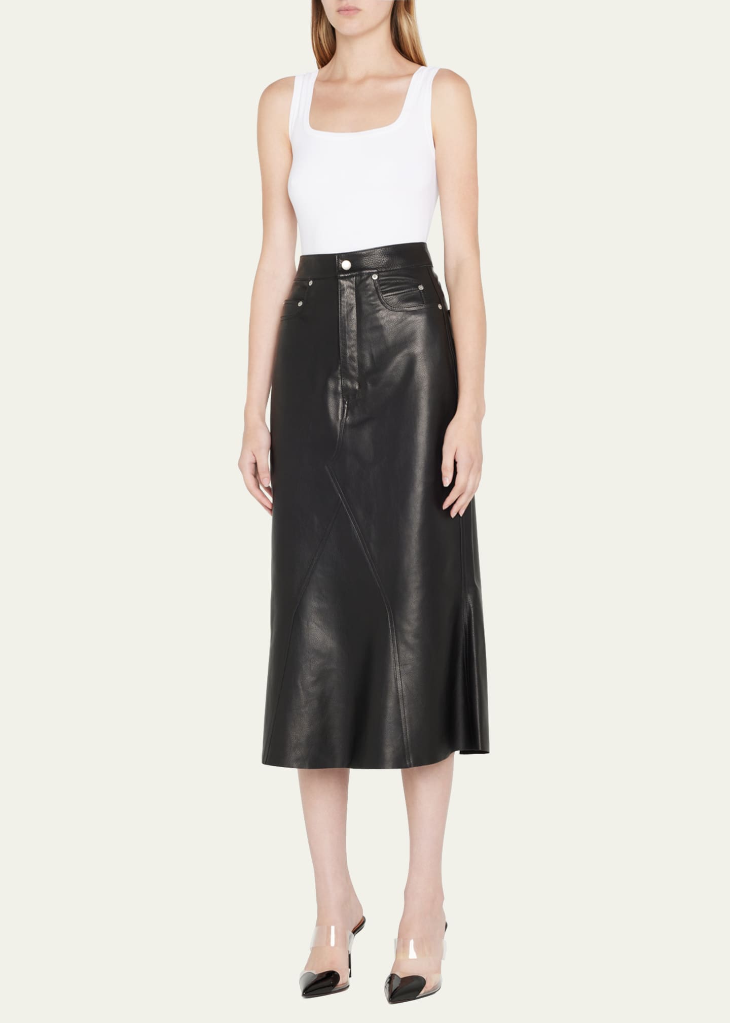 ALAIA Coeur Clear Cap-Toe Mule Pumps Image 3 of 5