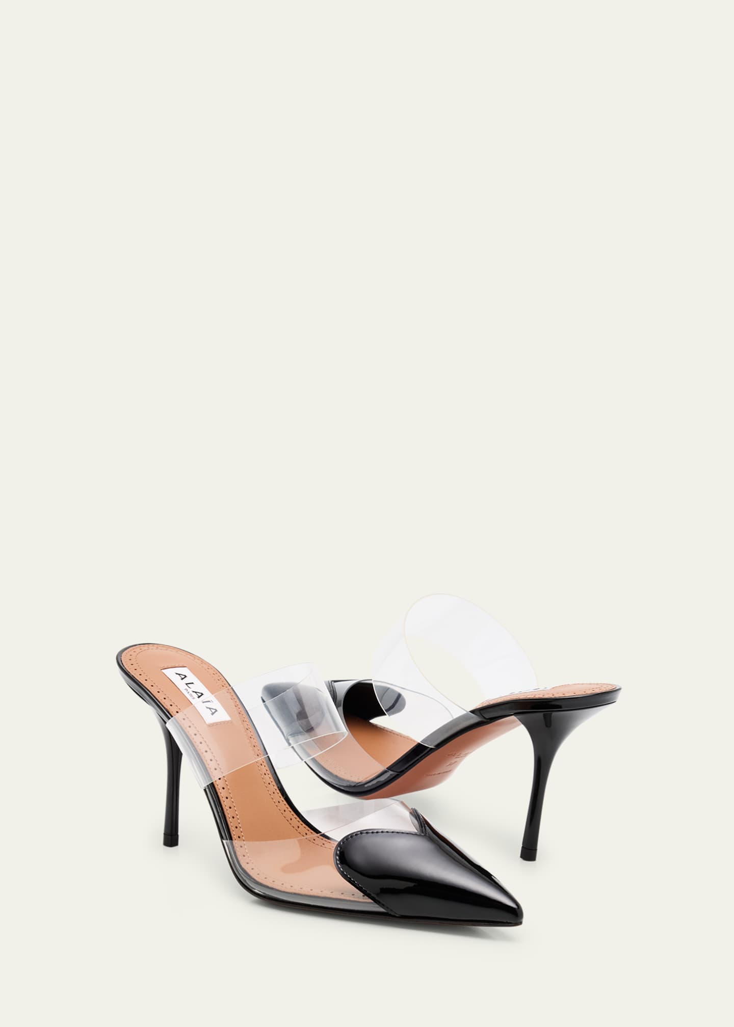 ALAIA Coeur Clear Cap-Toe Mule Pumps - Bergdorf Goodman