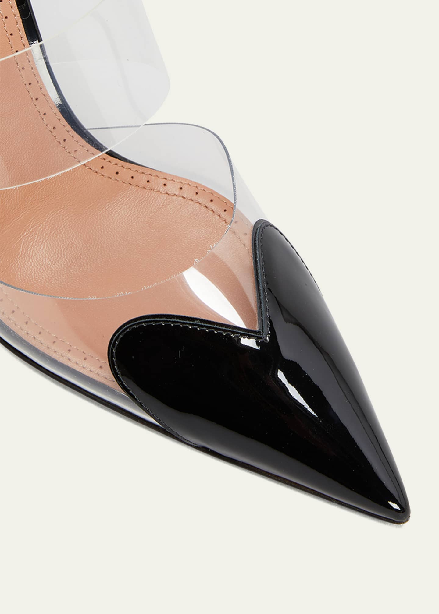 ALAIA Clear Cap Toe Mule Pumps