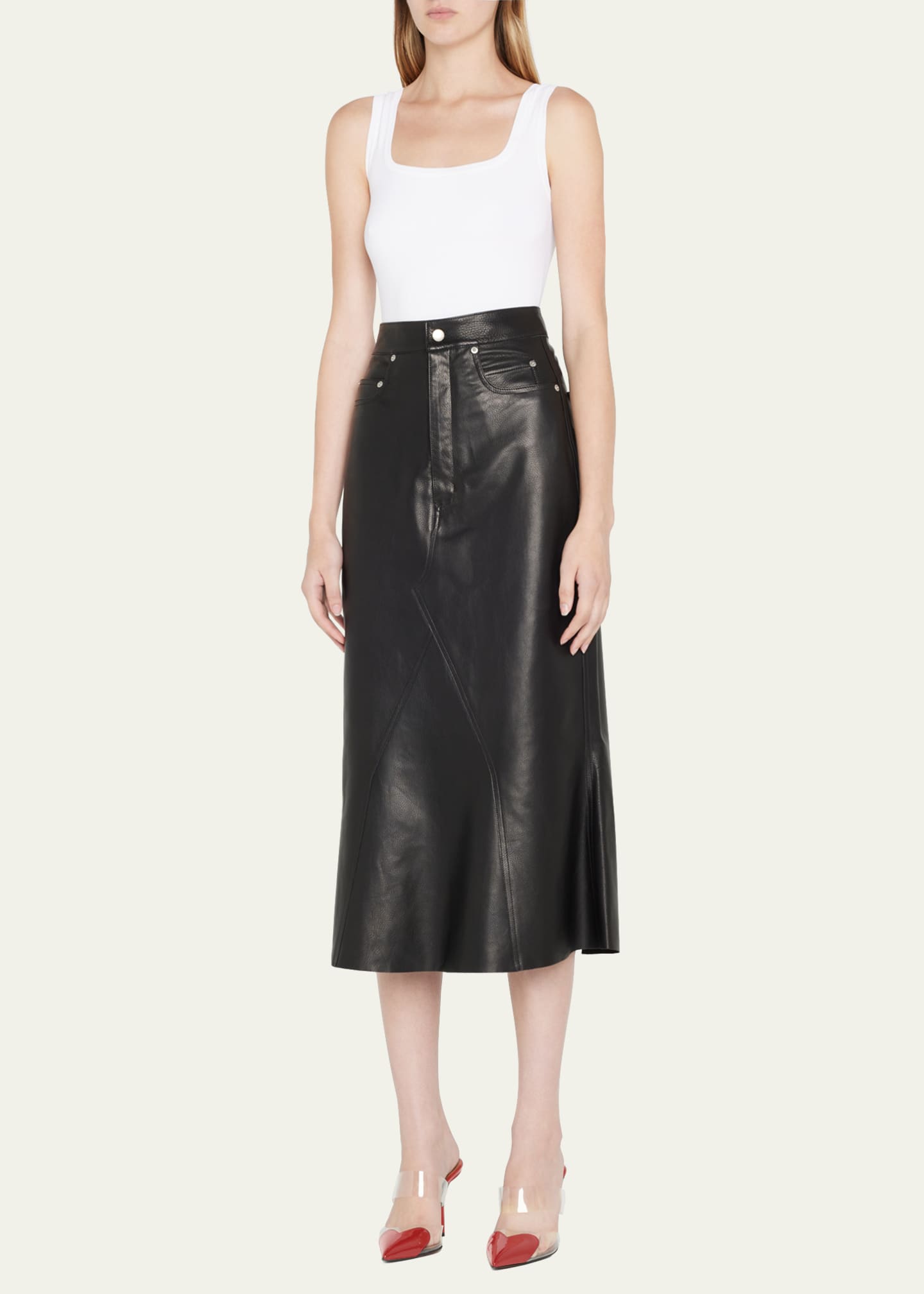 ALAIA Coeur Clear Cap-Toe Mule Pumps Image 3 of 5