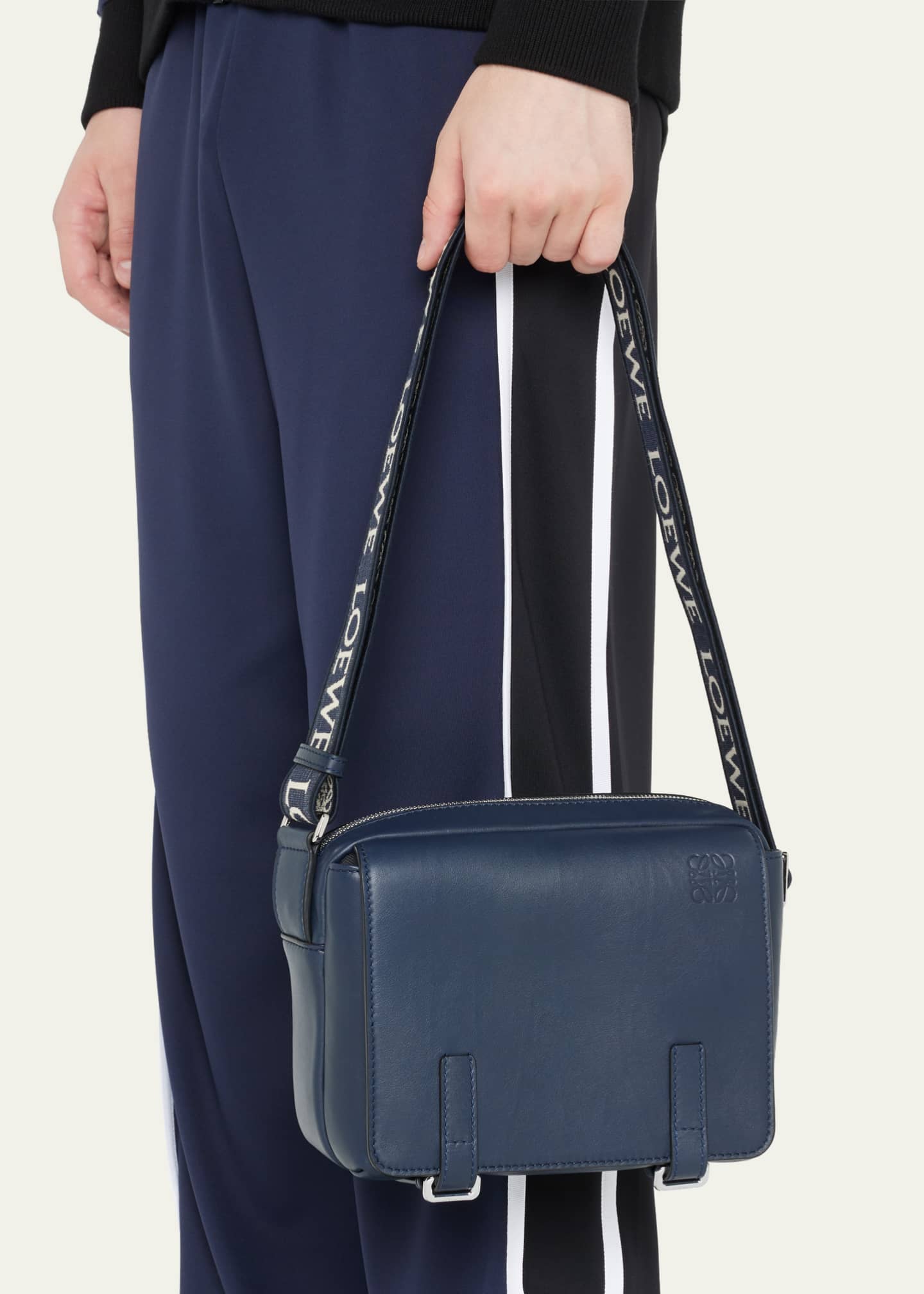 XS Leather Messenger Bag in Blue - Loewe