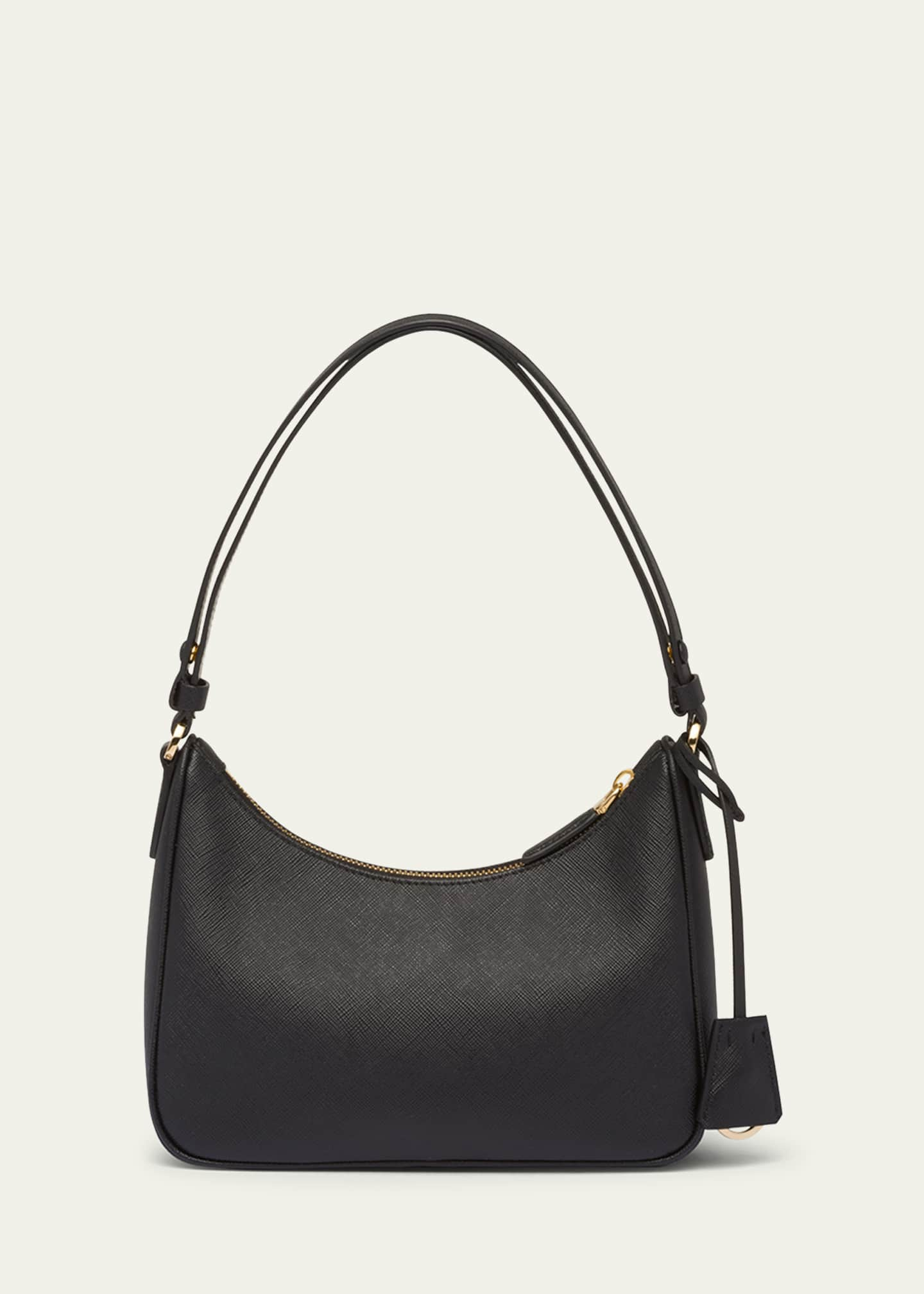 Prada Mini Saffiano Leather Shoulder Bag with Adjustable Strap