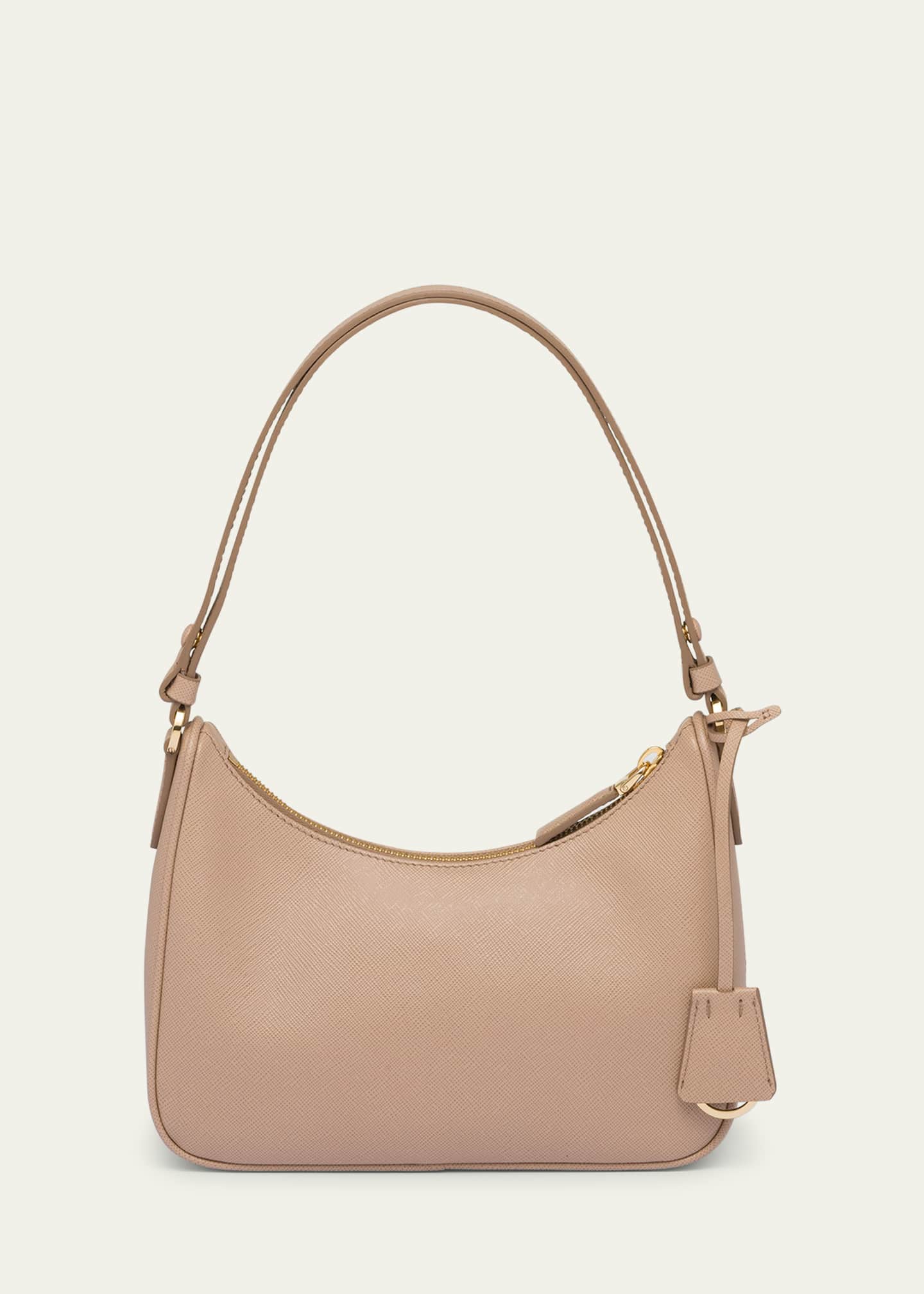Mini Saffiano Leather Shoulder Bag with Adjustable Strap