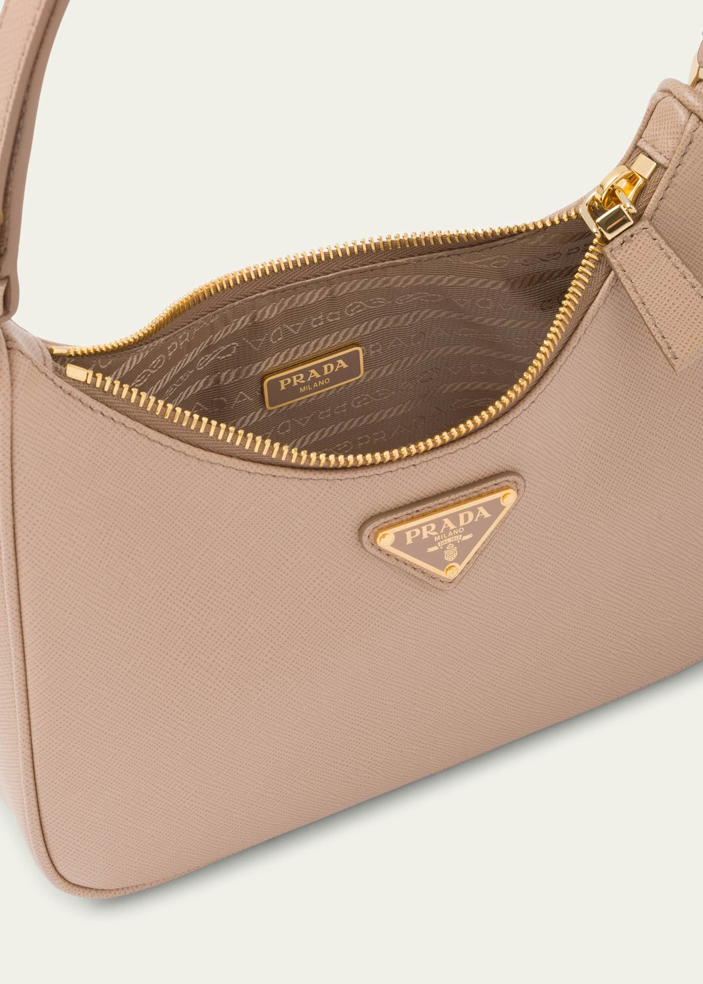 Mini Saffiano Leather Shoulder Bag with Adjustable Strap