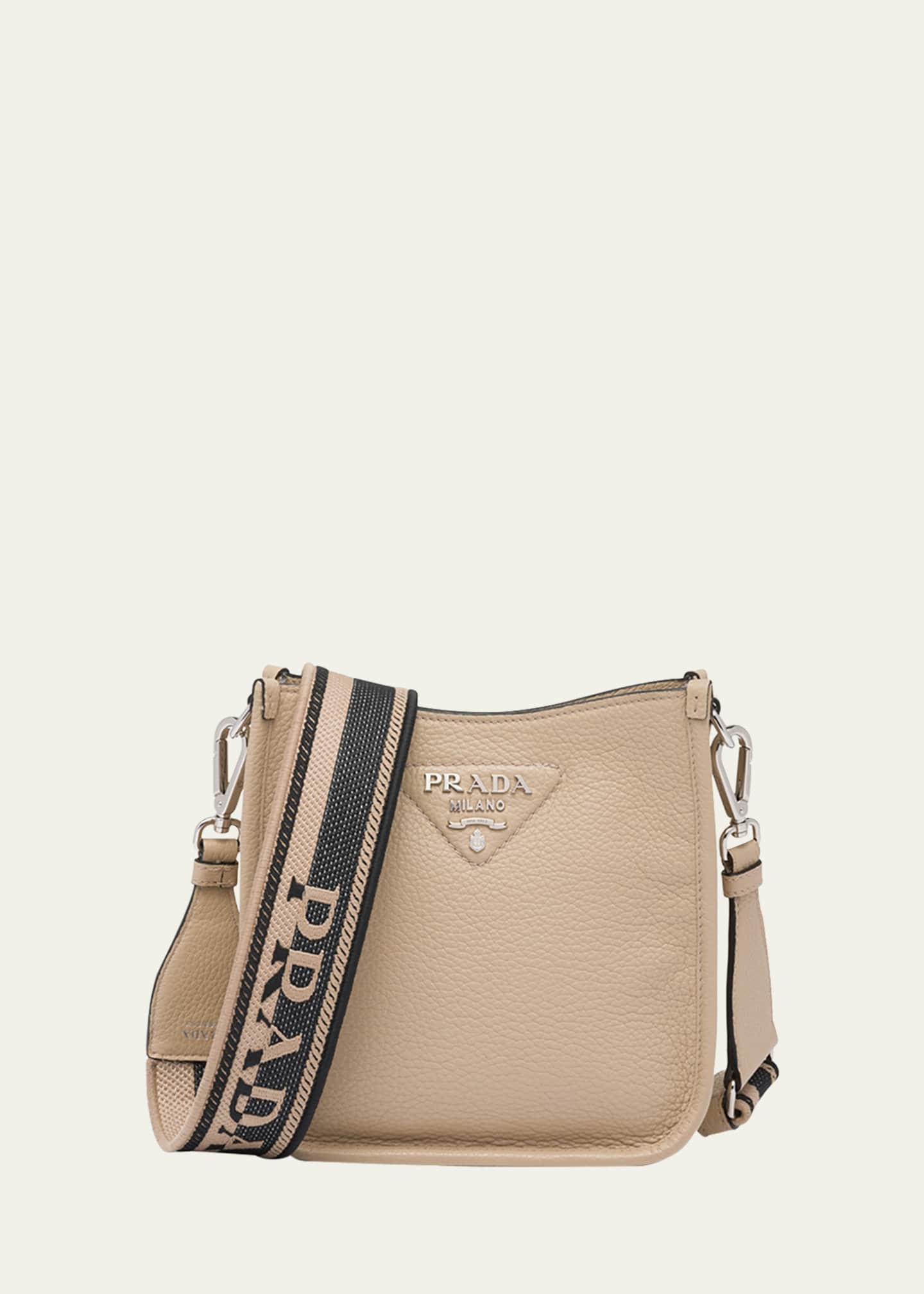 Prada Logo Leather Shoulder Bag Bergdorf Goodman