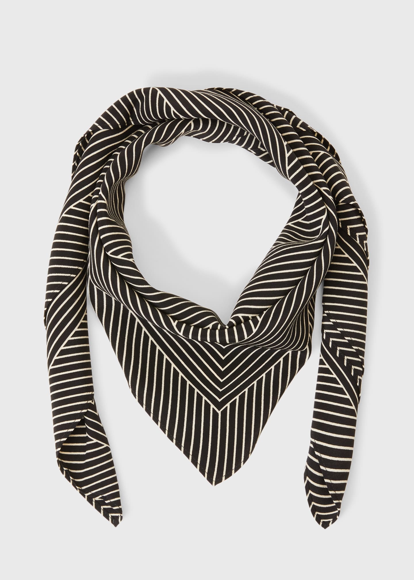 Women's Silk Scarf With Striped Monogram by Toteme