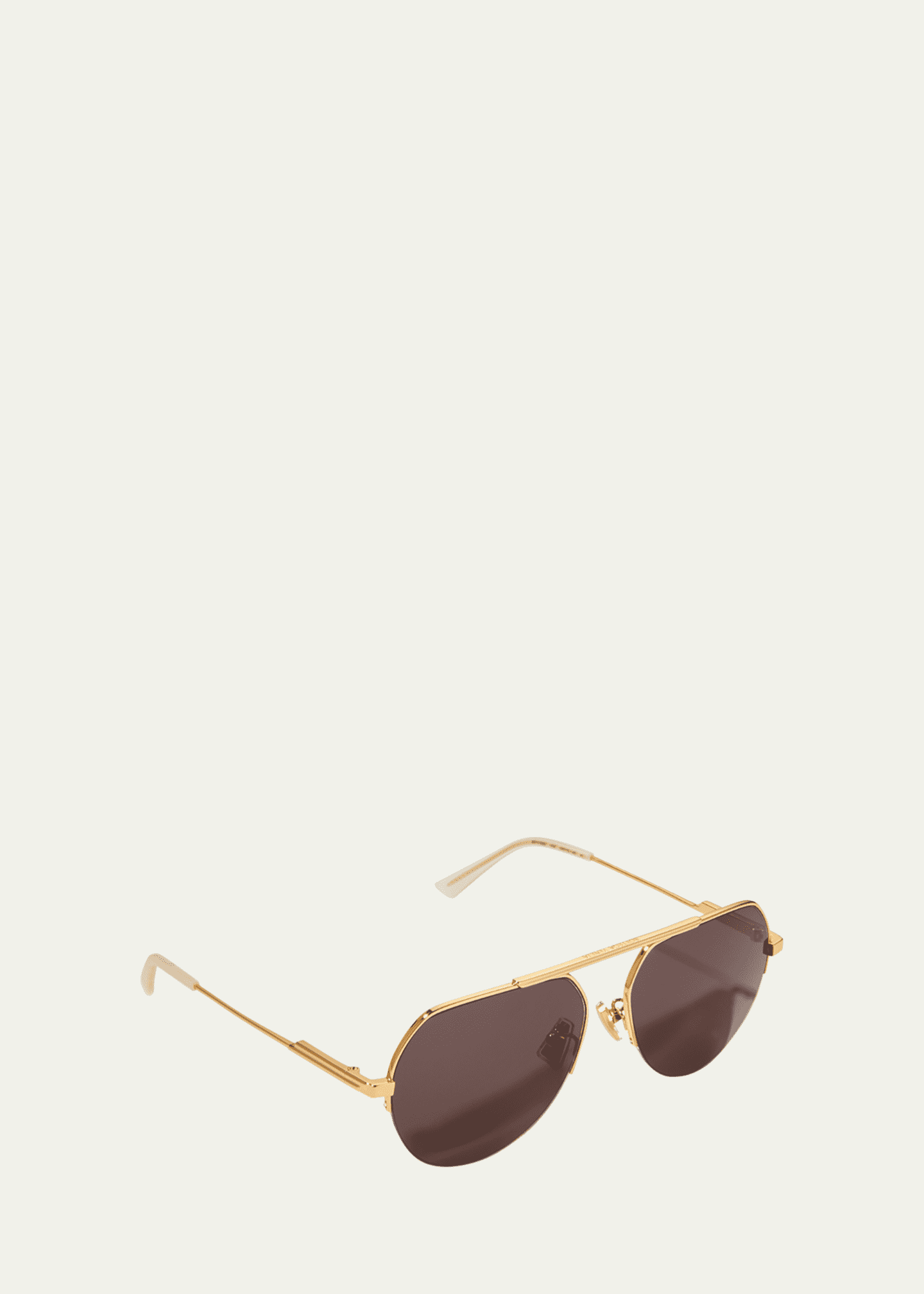Bottega Veneta Half Rimmed Metal Aviator Sunglasses Bergdorf Goodman
