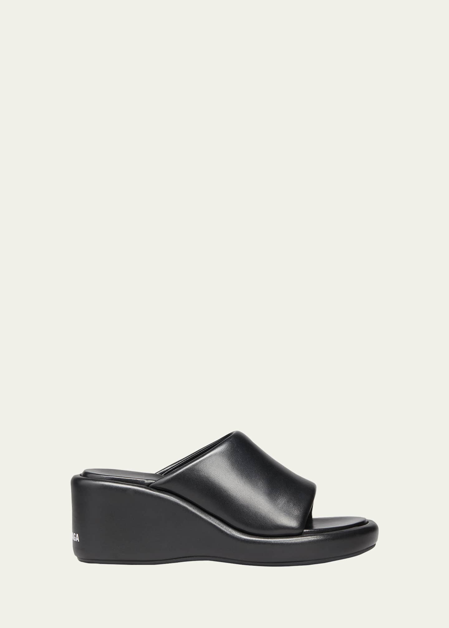 Balenciaga Rise Lambskin Wedge Slide Sandals - Bergdorf Goodman