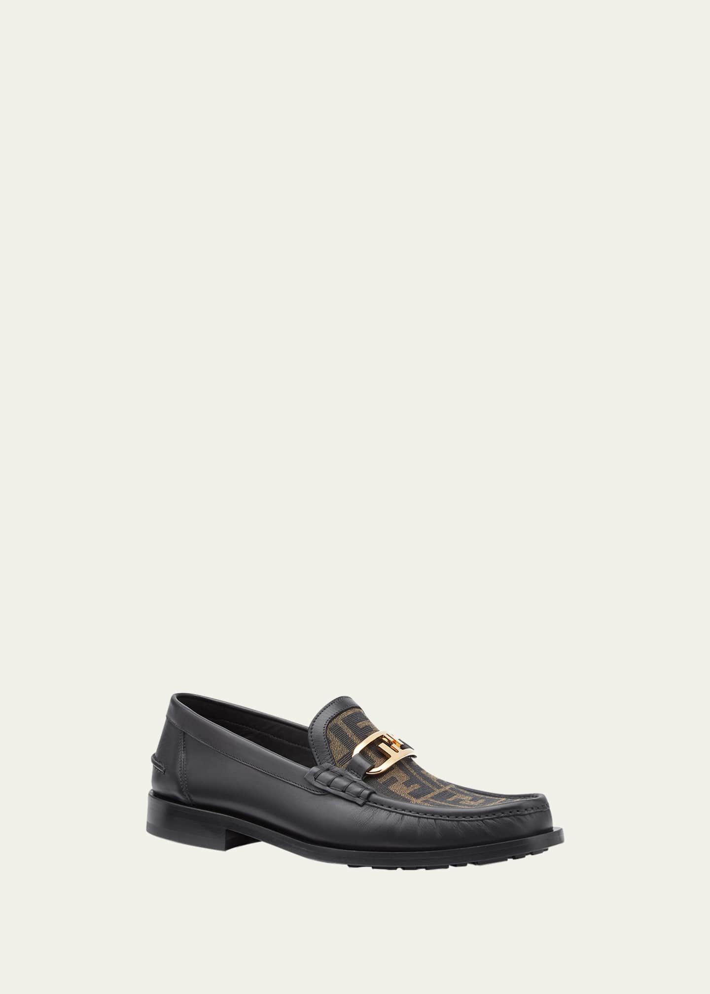 Fendi Men's FF O'Lock Leather Loafers Image 2 of 4