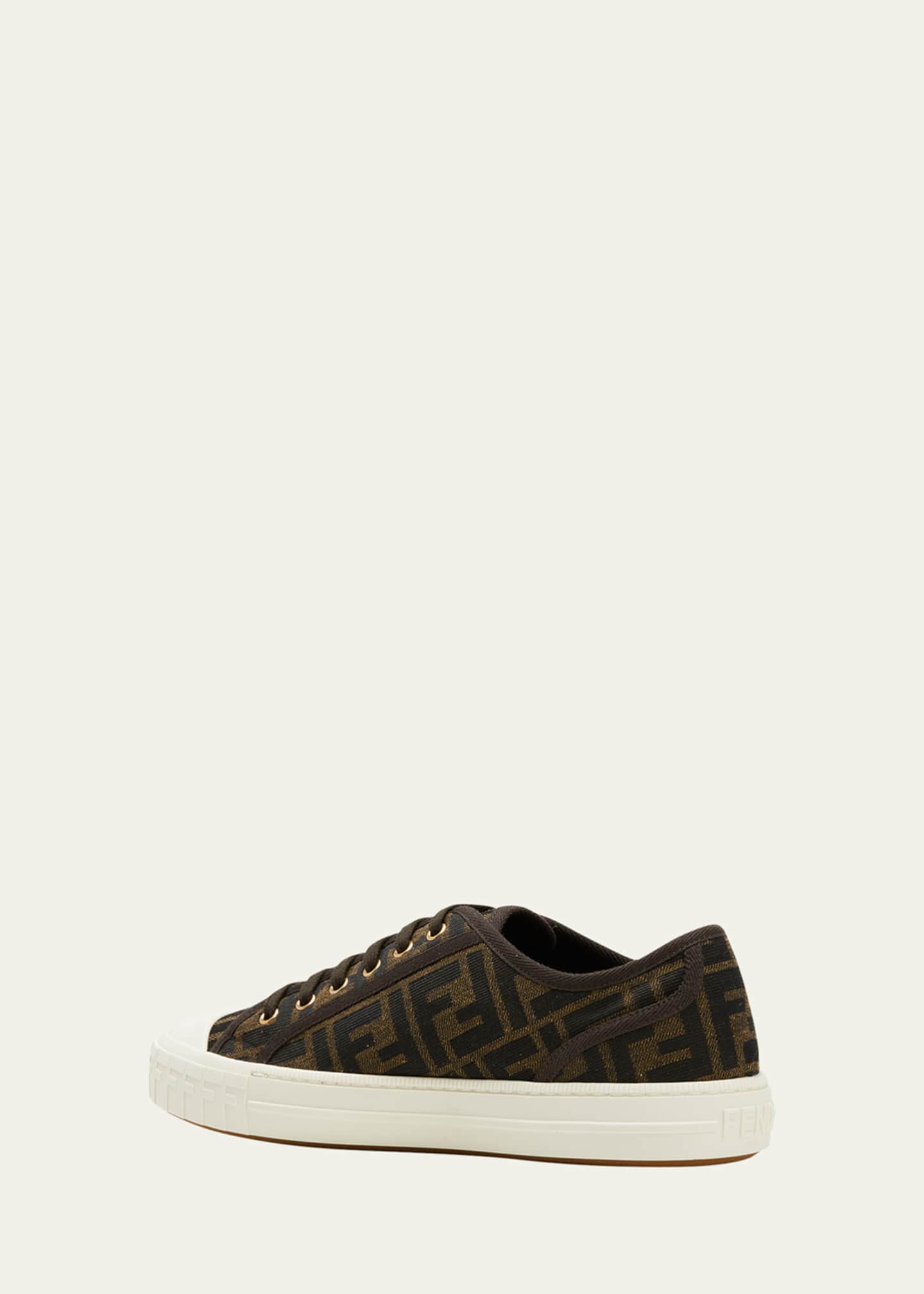 Fendi Men's Domino New Summery Canvas Monogram Low Top Sneakers Image 2 of 3
