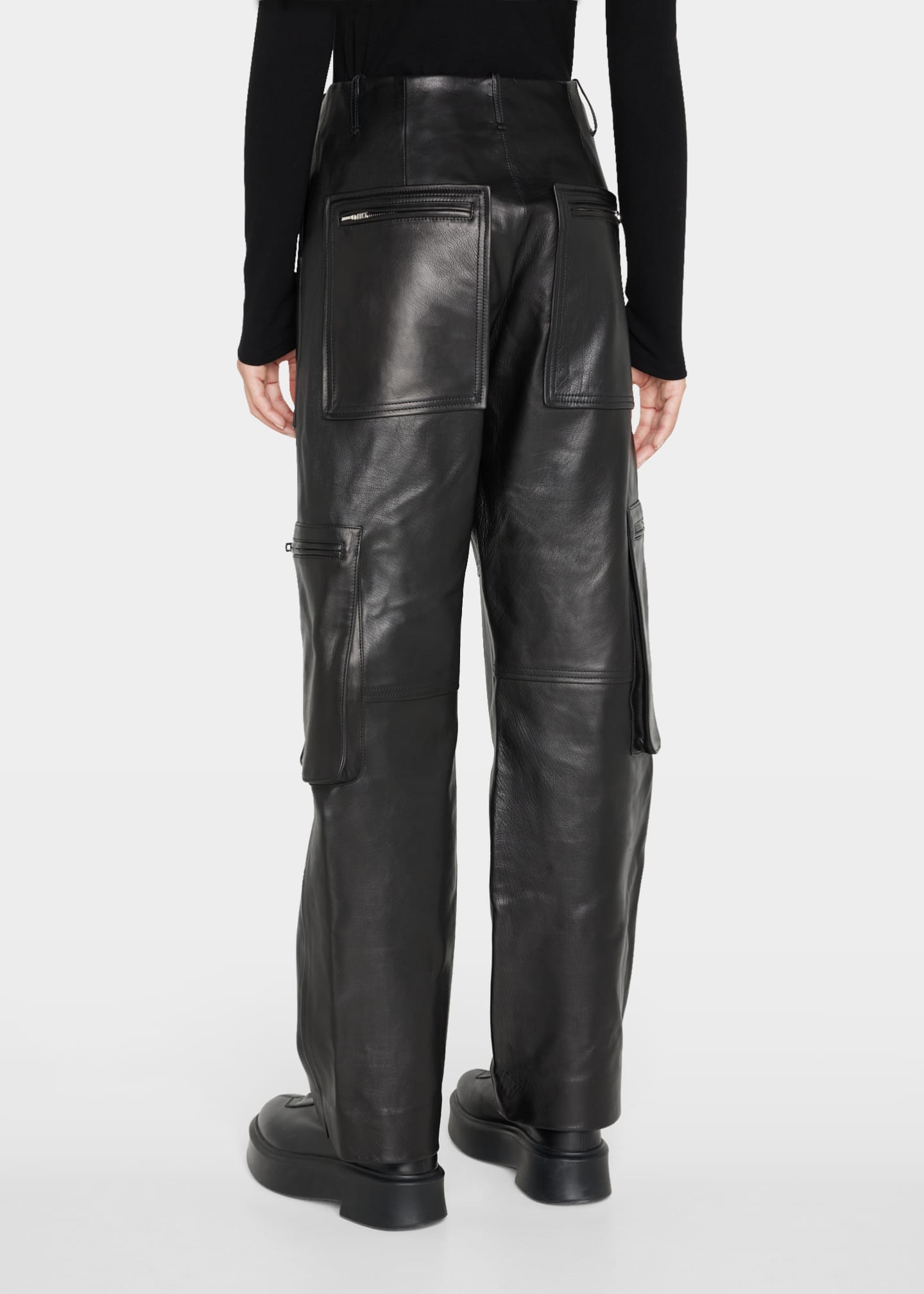 Amiri Leather Straight-Leg Cargo Pants - Bergdorf Goodman